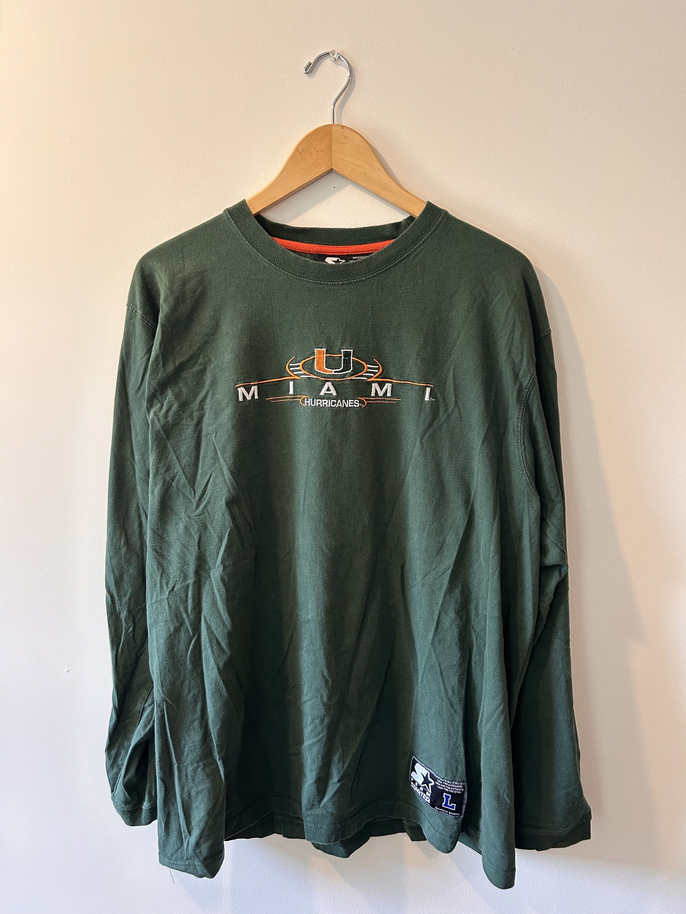 Starter × Vintage Miami Hurricanes Embroidered Longsleeve Size US L / EU 52-54 / 3 - 1 Thumbnail