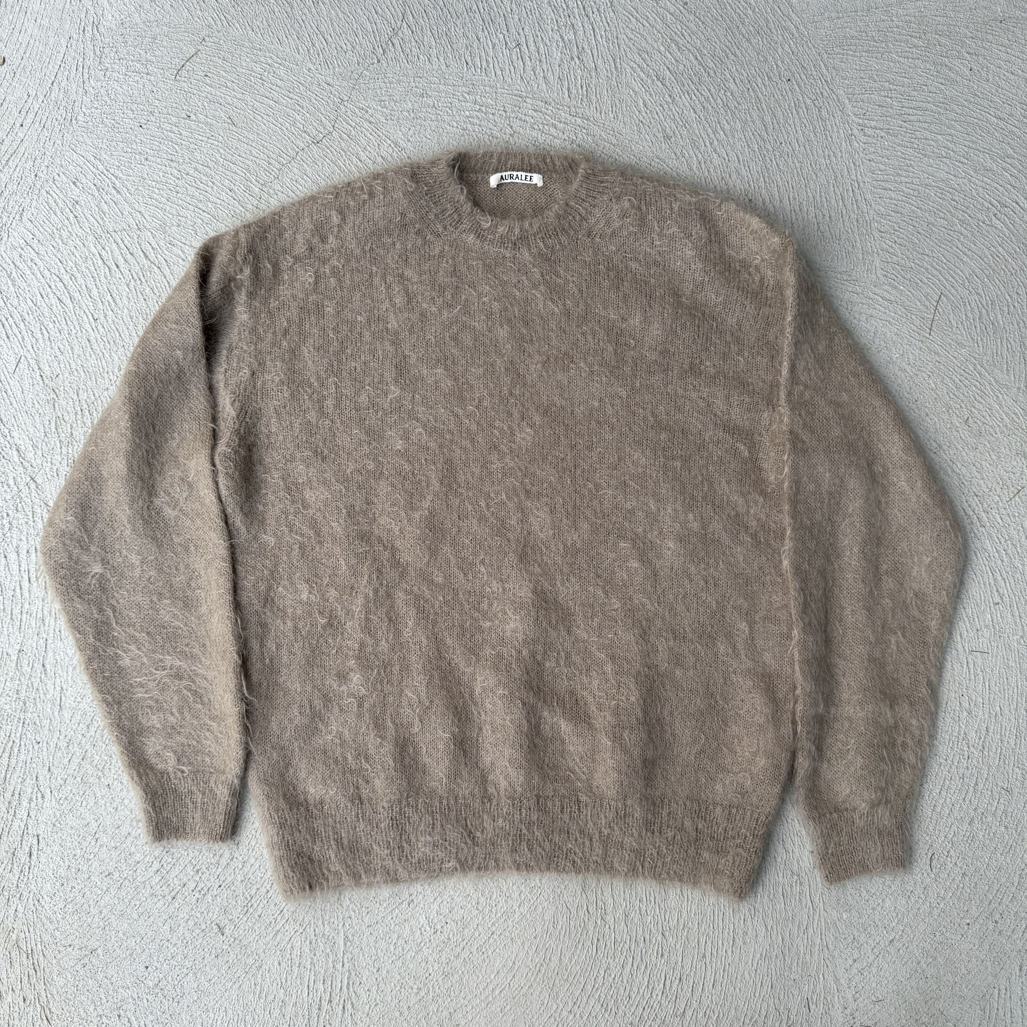 トップス AURALEE SHAGGY KNIT CARDIGAN Auralee – Cotton Linen Shaggy Knit Cardigan Light Green