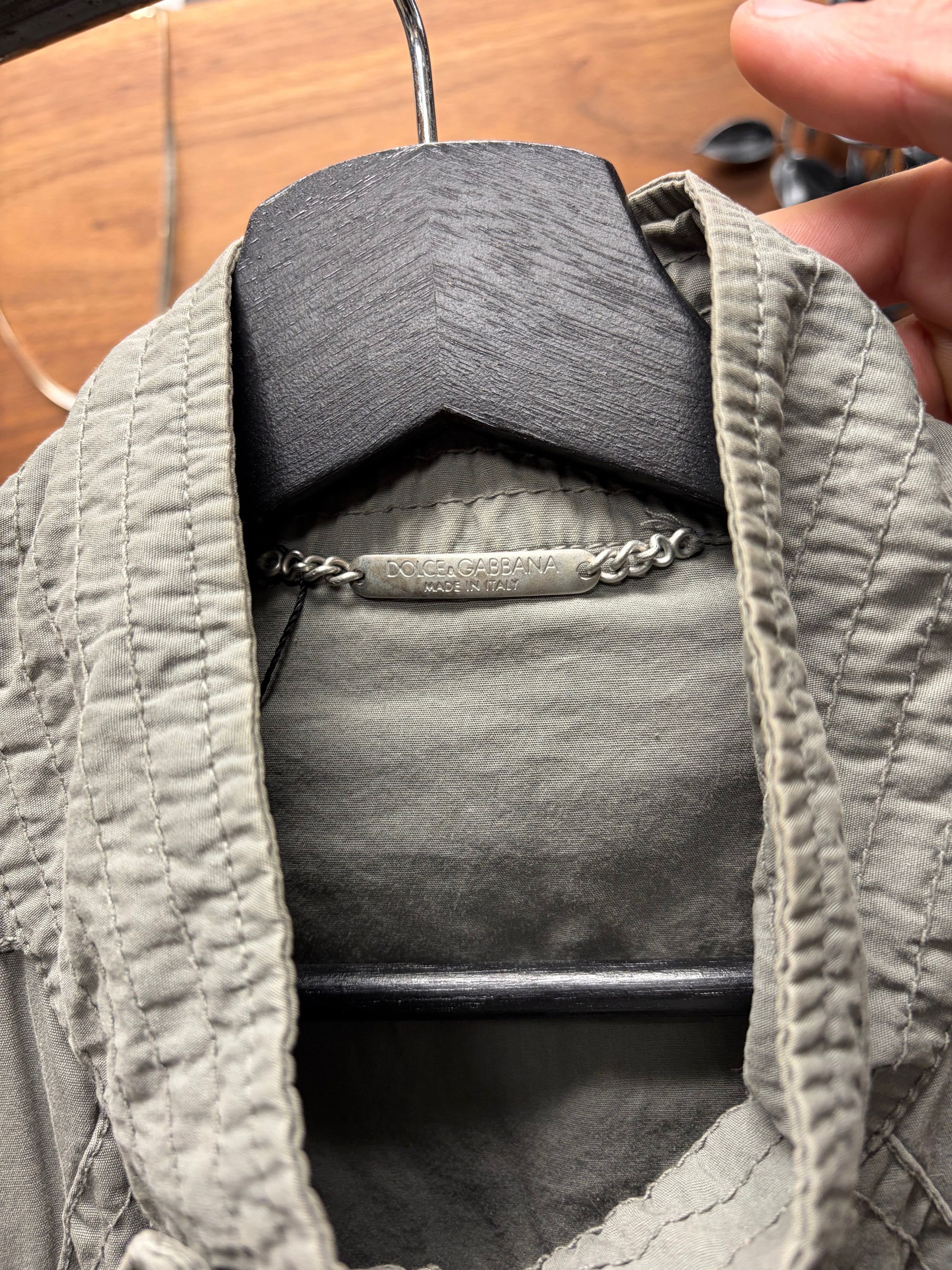 Dolce & Gabbana 2000s Dolce & Gabbana Faded Grey Military Flight Jacket Size US L / EU 52-54 / 3 - 3 Thumbnail