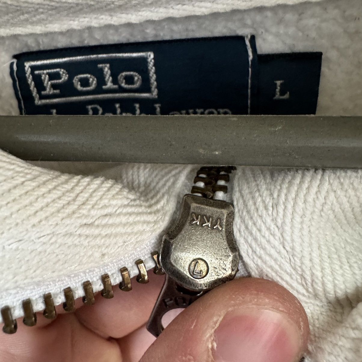 Polo Ralph Lauren Vintage Polo Ralph Lauren Zip Up Hoodie White Size US L / EU 52-54 / 3 - 7 Thumbnail