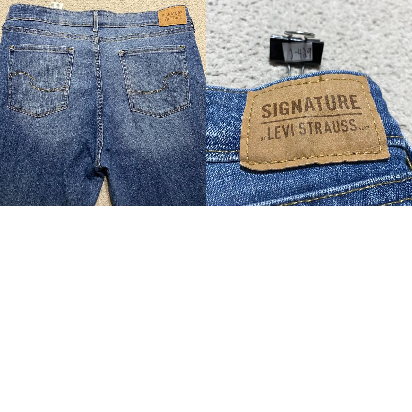 Levi's Levi's Signature Jeans Blue Denim Medium Wash 16 Regular 5-Pocket Straight Mid Rise Womens Jeans Size 38" / US 16 / IT 52 - 9 Thumbnail