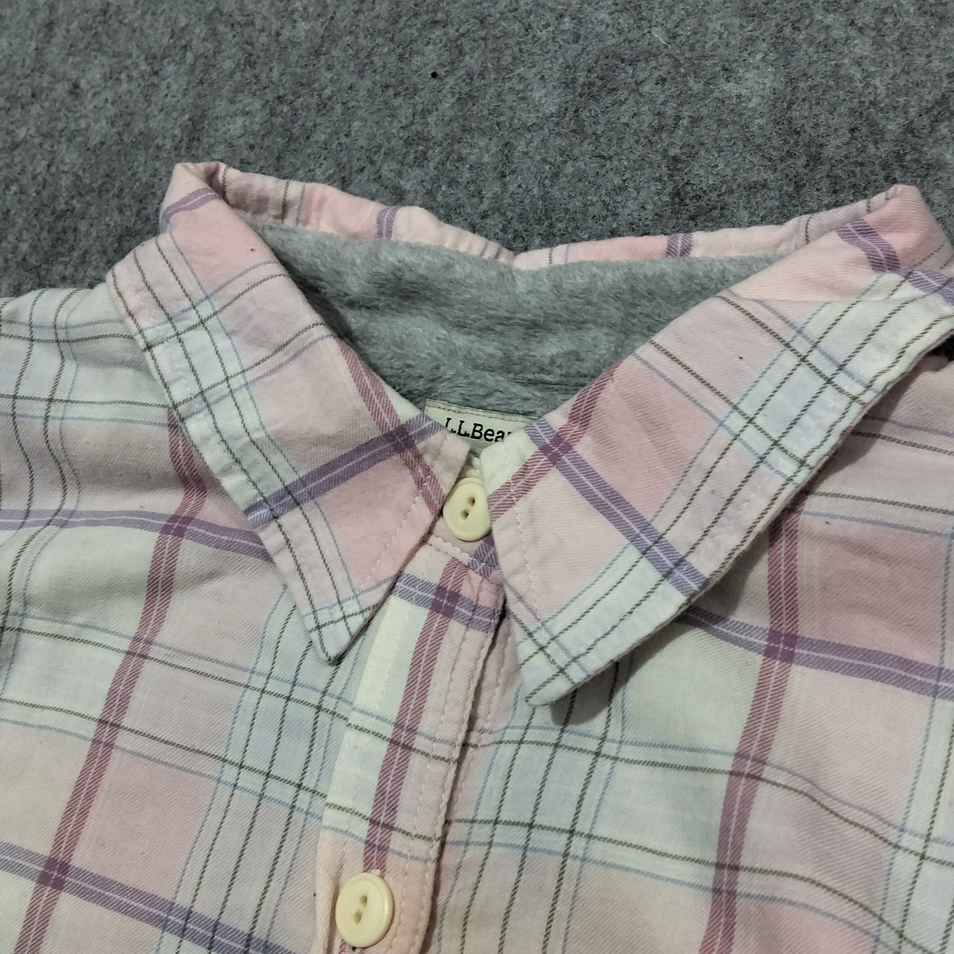 Flannel × L.L. Bean × Vintage 🔥 Vtg Y2K L.L. Bean Tartan checkered Flannel Sherpa Shirt Size US XL / EU 56 / 4 - 4 Thumbnail