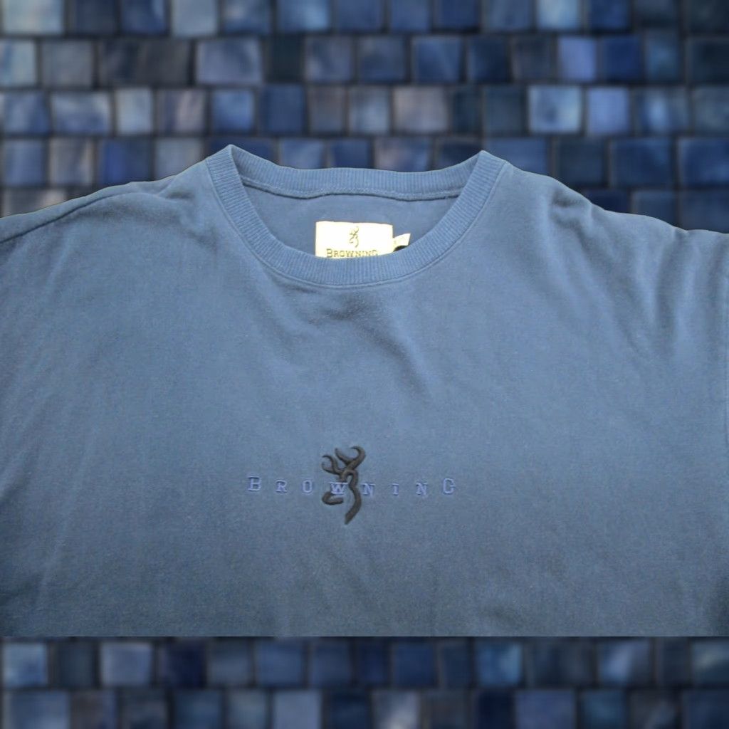 Vintage Y2K Vintage Browning Sweatshirt Logo Deer Blue 2XL Cotton Blend Mens Pullover Hooded Long Sleeve Sports All Seasons Shirt Size US XXL / EU 58 / 5 - 1 Thumbnail