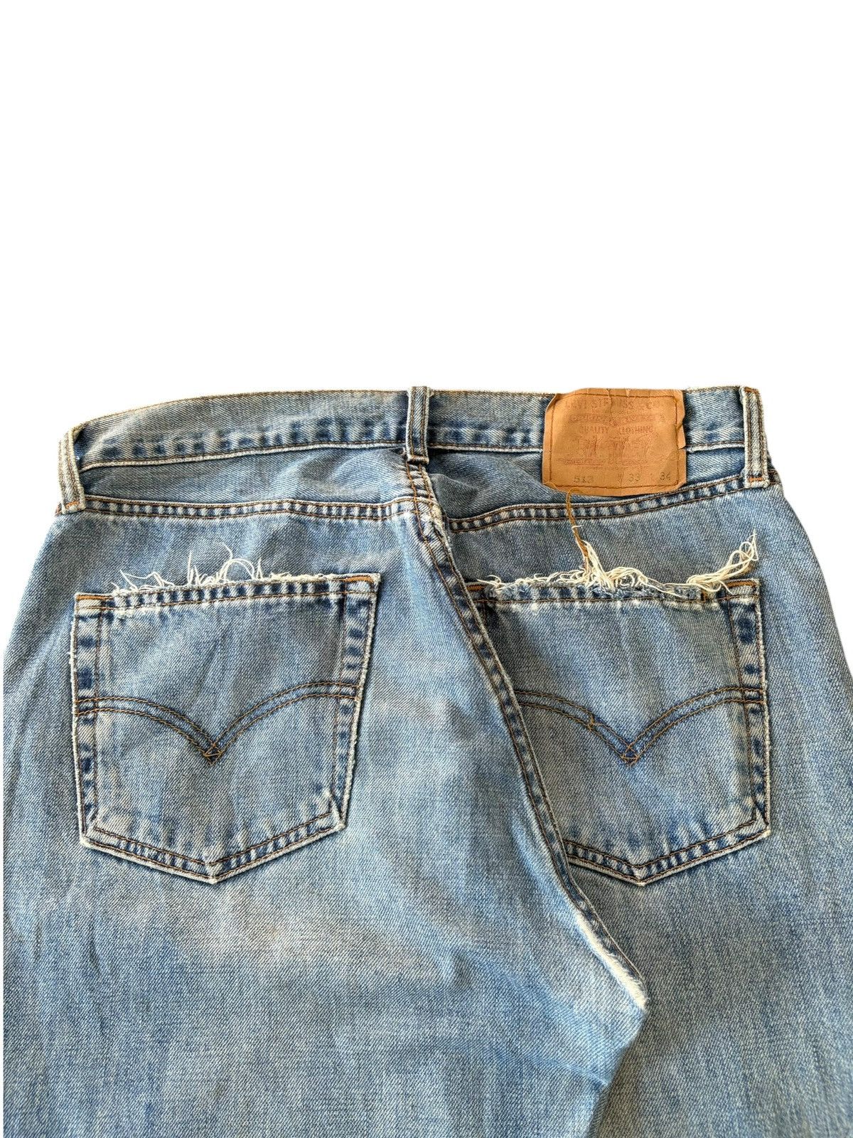Levi's Vintage 90s Levis 513 Mud Wash Distressed Baggy Jeans Size US 32 / EU 48 - 4 Thumbnail