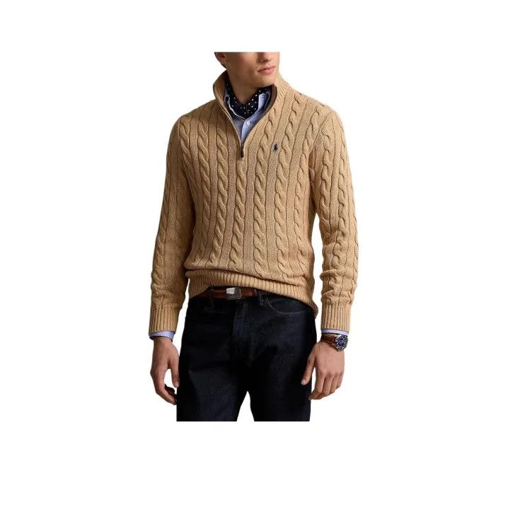 Polo Ralph Lauren Polo Ralph Lauren Men's Half-Zip Cable Knit Sweater Size US L / EU 52-54 / 3 - 1 Thumbnail