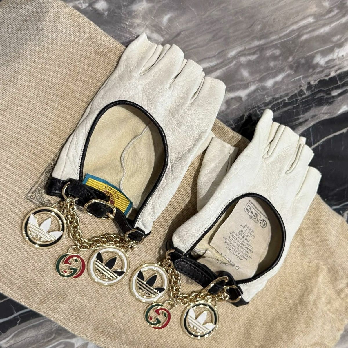 Gucci Rare Leather gloves Gucci X Adidas Size ONE SIZE - 5 Thumbnail