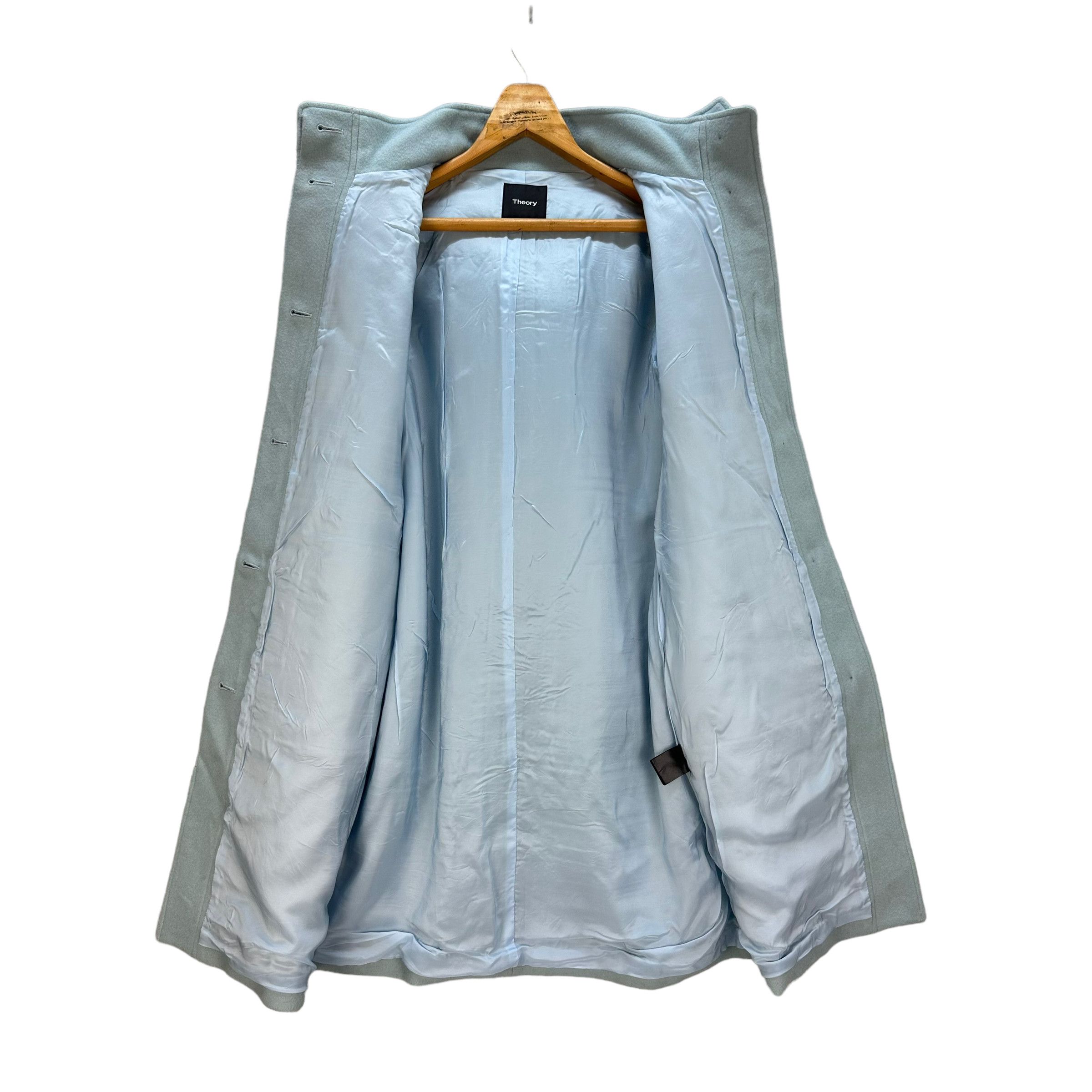 Theory THEORY HOODED BABY BLUE WOOL LONG COAT #8042-198 Size M / US 6-8 / IT 42-44 - 8 Thumbnail
