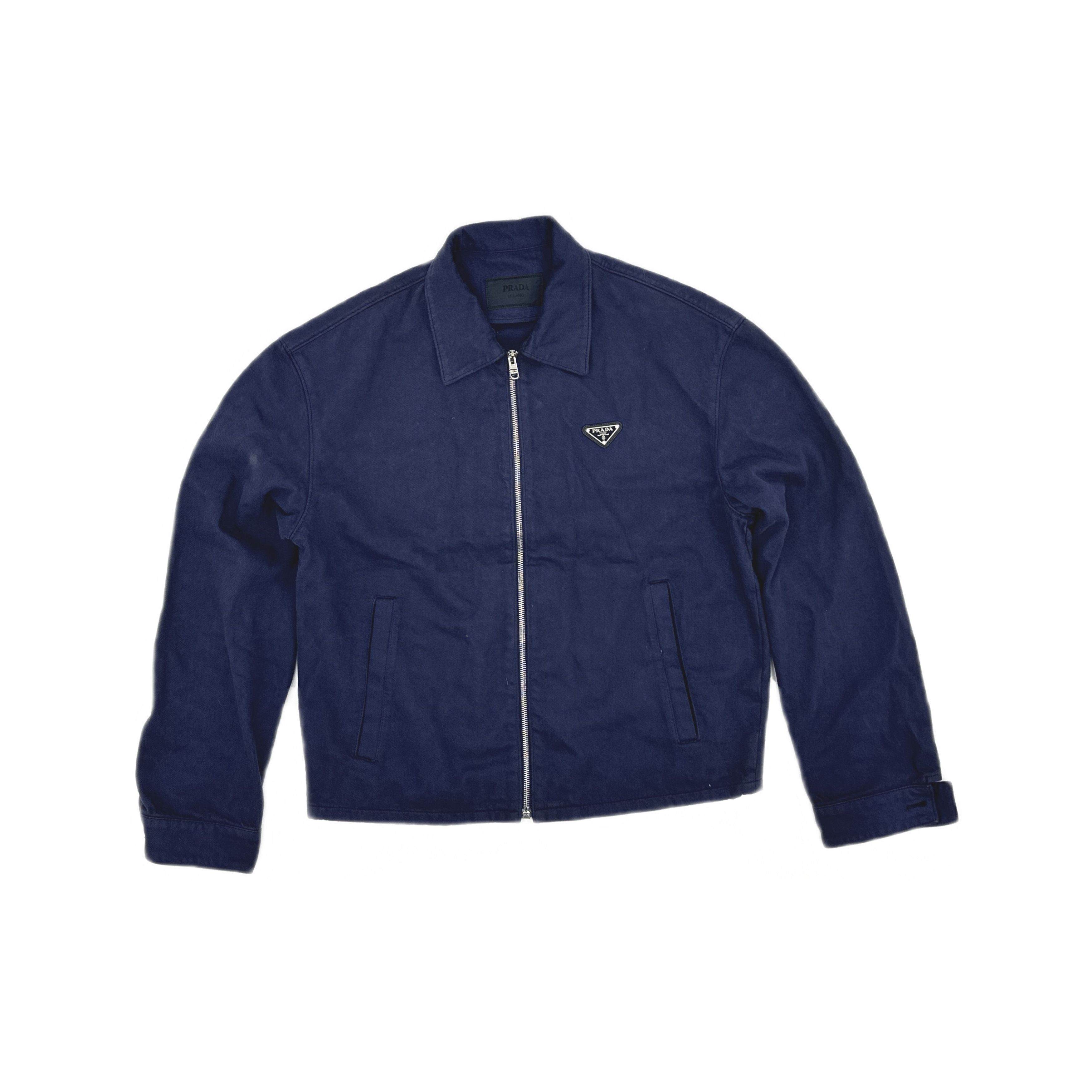 Prada Prada Distressed Denim Zip-Up Jacket Size S Size US S / EU 44-46 / 1 - 1 Thumbnail
