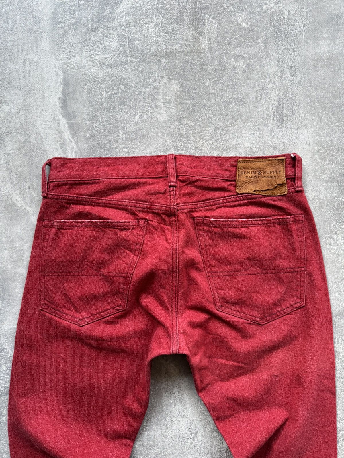 Denim & Supply Ralph Lauren Denim And Supply Ralph Lauren Red Distressed Denim Jeans Size US 31 - 6 Thumbnail