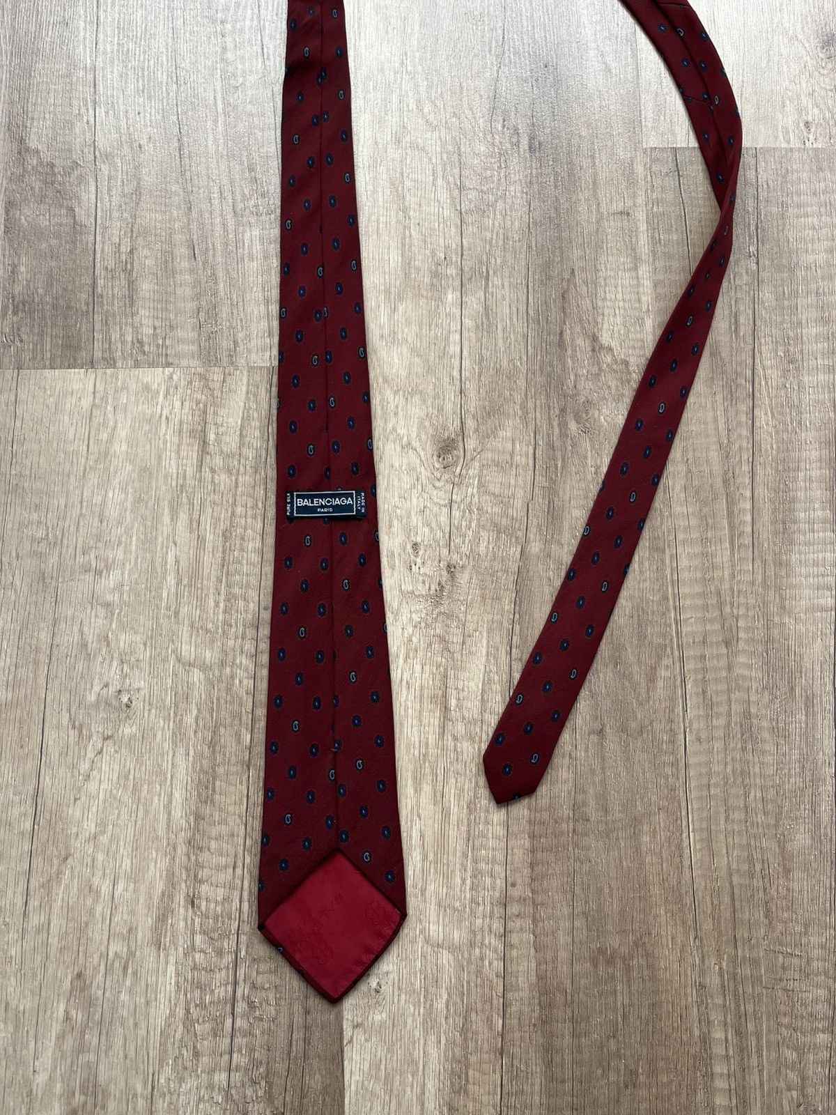 Balenciaga × Vintage Rare Vintage Balenciaga Paris Tie — 100% Silk Size ONE SIZE - 3 Thumbnail