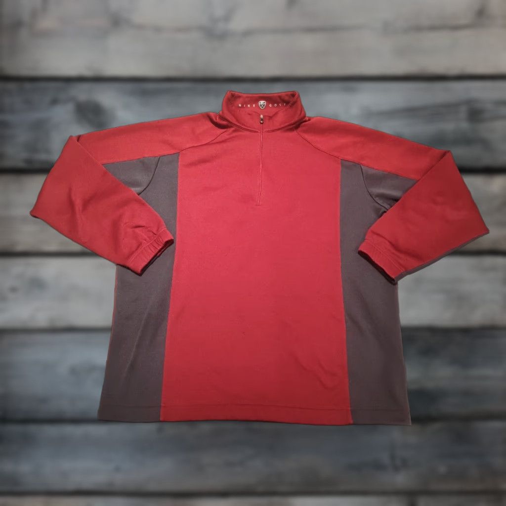Nike Nike Golf Red Quarter Zip Long Sleeve Pullover Jacket Men’s FITDRY Size L Size US L / EU 52-54 / 3 - 1 Thumbnail