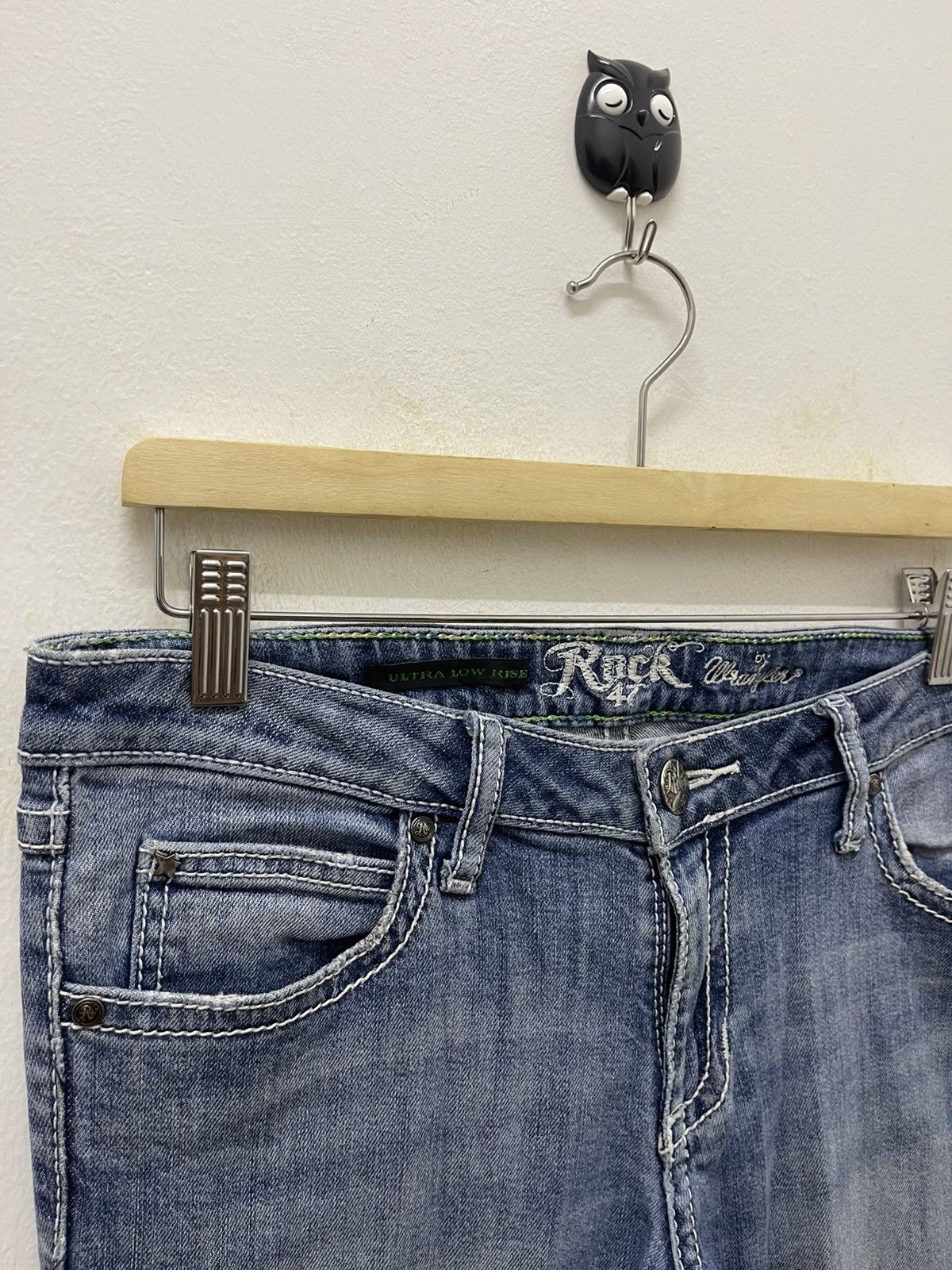 Wrangler Rare Vintage ROCK 47 By Wrangler Ultra Low Rise Flare Size US 31 - 12 Thumbnail
