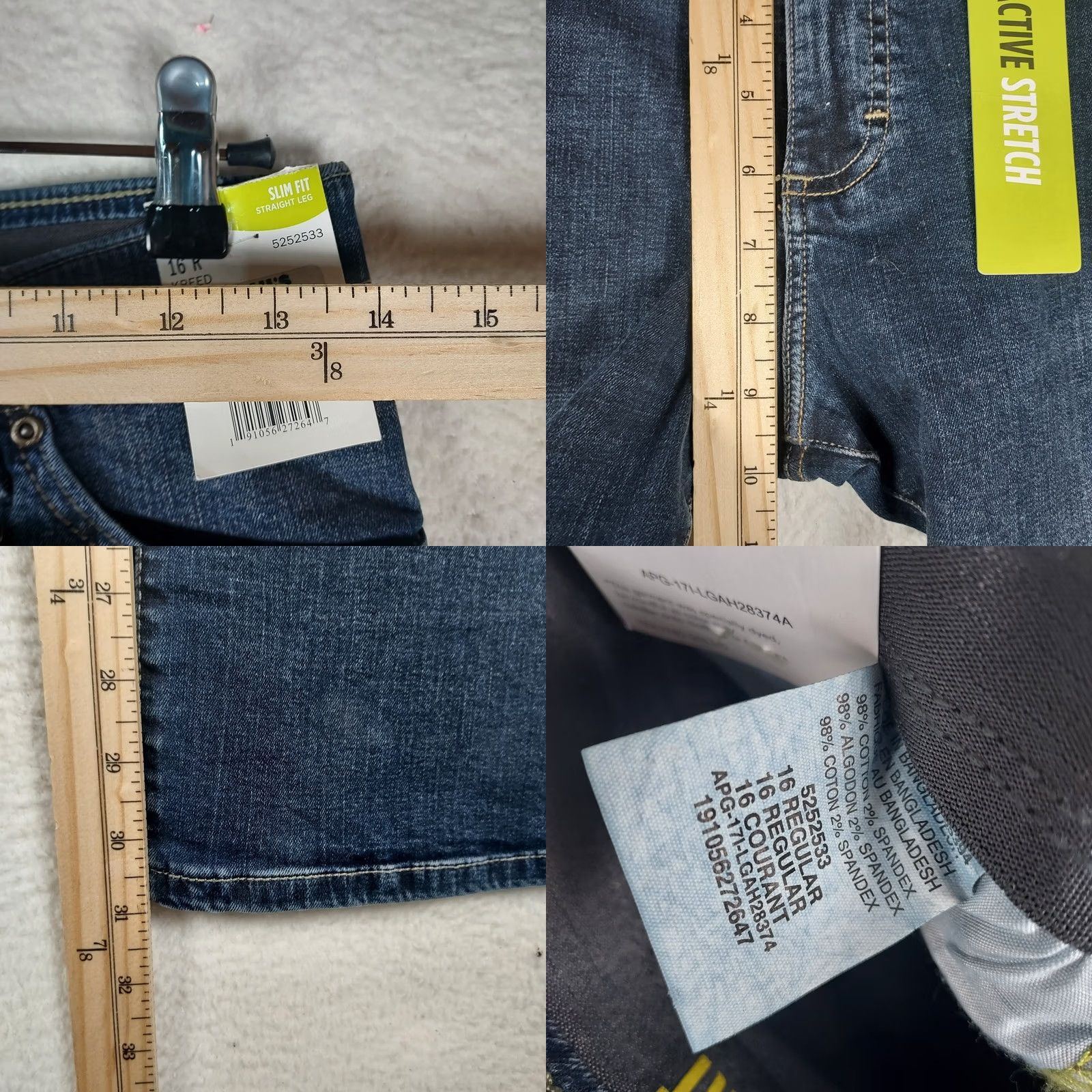 Lee Lee X Treme Comfort Jeans Womens 16 Slim Straight Active Stretch NWT Blue Denim 5-Pocket Regular Button Womens Jeans Closeout NWT Size 38" / US 16 / IT 52 - 8 Thumbnail
