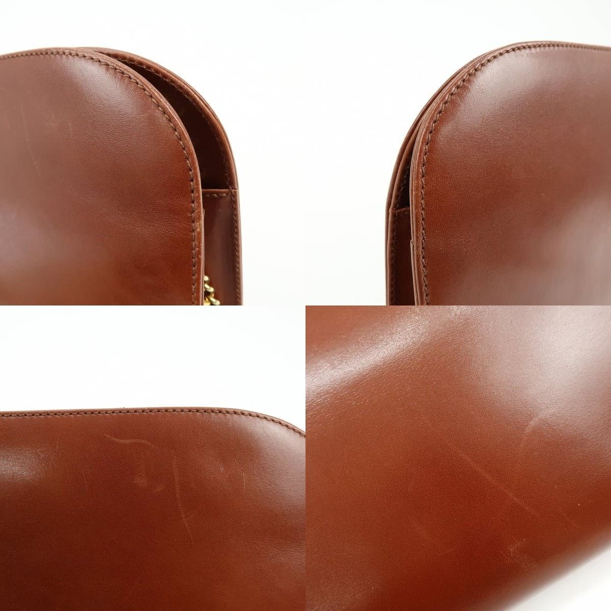 Salvatore Ferragamo Ferragamo Gancini Calfskin Leather Shoulder Bag Brown Size ONE SIZE - 6 Thumbnail