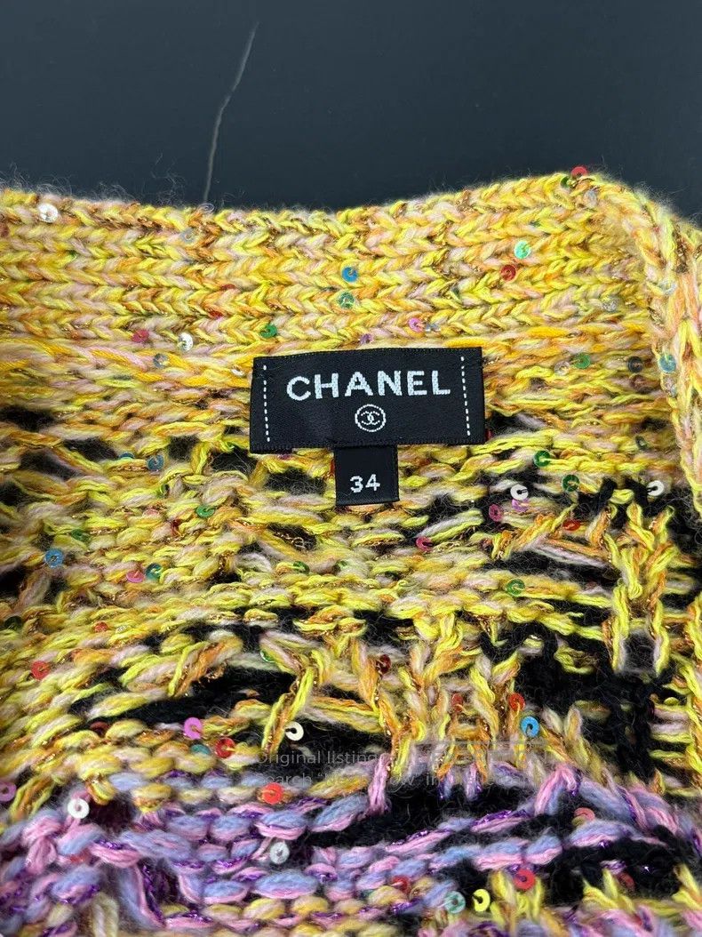 Chanel Chanel 24C Heavy Industry Colour Sequin Knitted Cardigan c Size XXS / US 00 / IT 34 - 4 Thumbnail