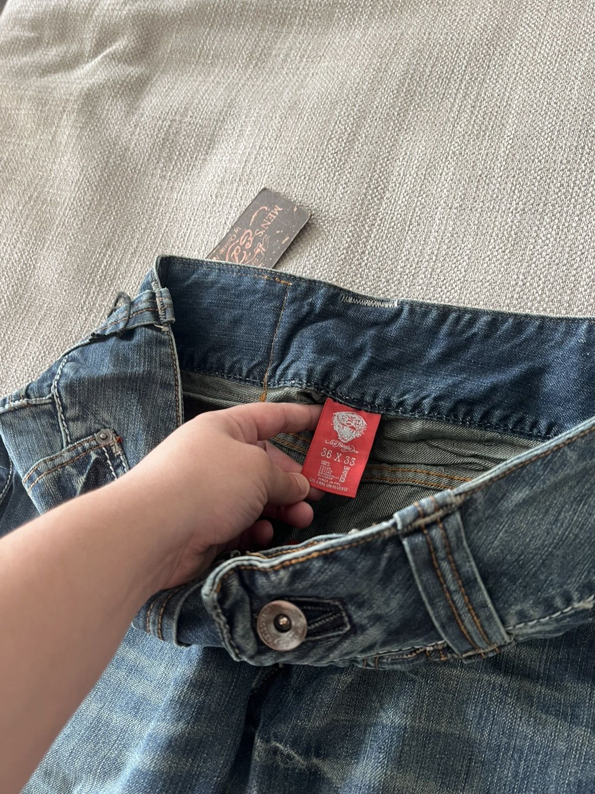 Ed Hardy Vintage 💥 Ed Hardy Jeans by Christian Audigier Denim Pants Size US 36 / EU 52 - 17 Thumbnail