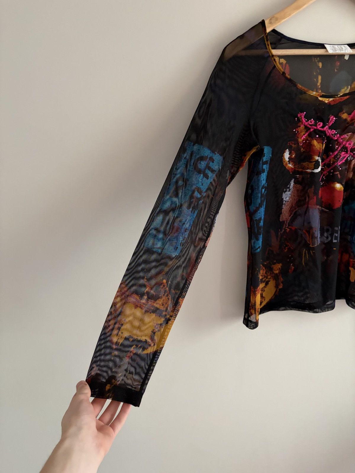 Iceberg Iceberg Multicolor Abstract Mesh Long Sleeve Top Size XL / US 12-14 / IT 48-50 - 4 Thumbnail