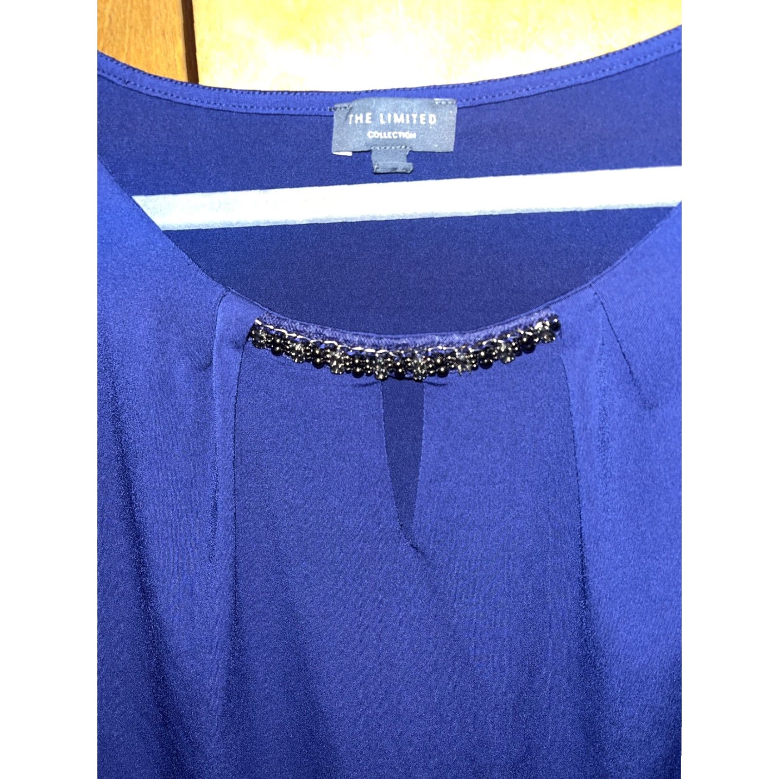 Vintage The Limited Collection Womens XL Navy Blue Tank Blouse W/Rhinestone Band Size XL / US 12-14 / IT 48-50 - 2 Thumbnail