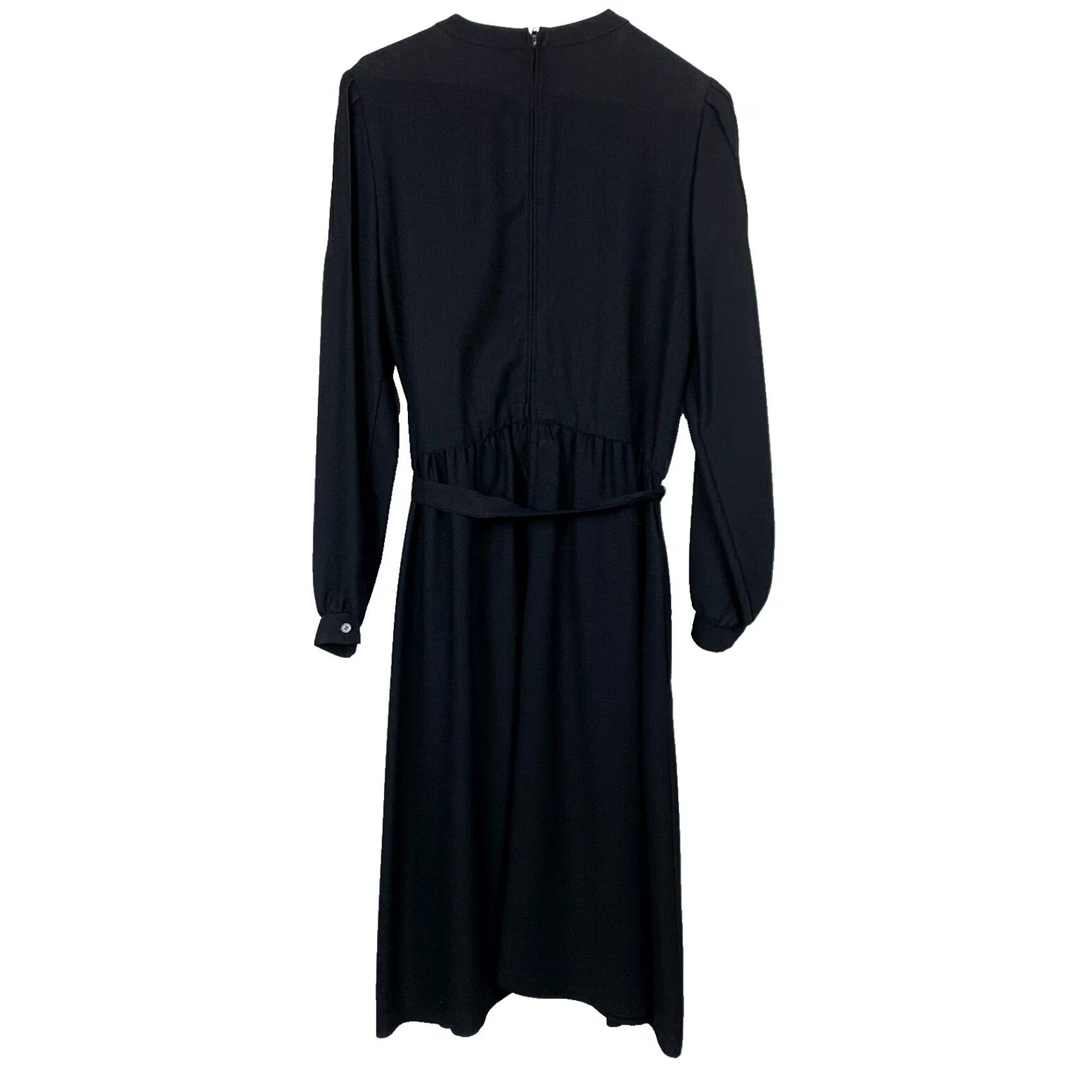 Vintage VINTAGE The Hirsh Girl Shirt Dress Womens 1970s Black Twee Fit Flare Belted Secretary Dress Size 8 Size XXL / US 16-18 / IT 52-54 - 3 Thumbnail
