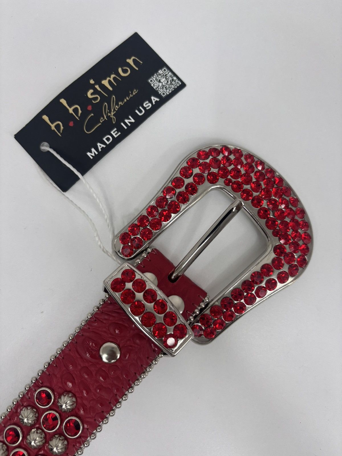 B.B. Simon BB Simon Belt 2617 Lavasan Red 100% Authentic Size 36 Size 36 - 3 Thumbnail