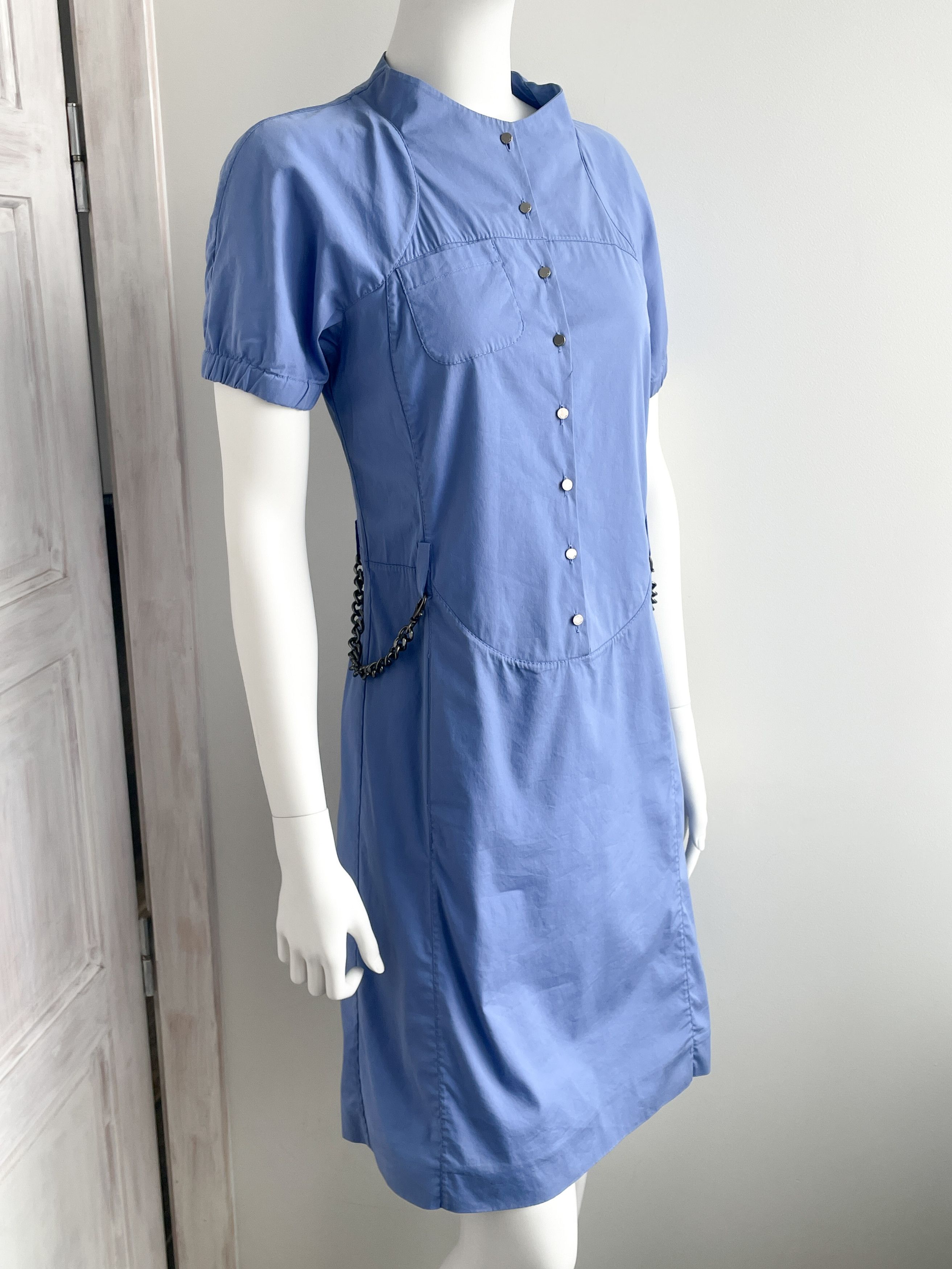 Celine blue cotton dress Size S / US 4 / IT 40 - 3 Thumbnail