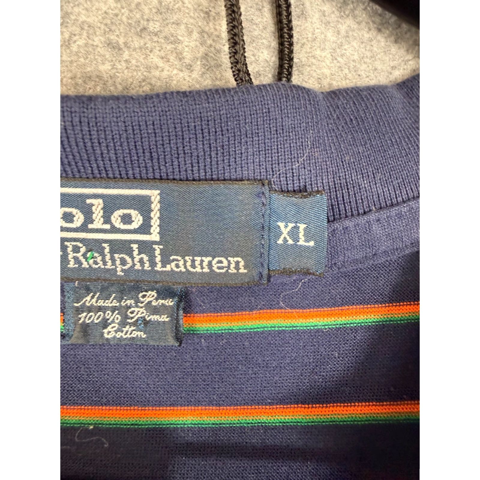 Polo Ralph Lauren Polo Ralph Lauren Polo Shirt Mens XL Blue Orange Striped Pima Cotton Performance Short Sleeve Size US XL / EU 56 / 4 - 7 Thumbnail