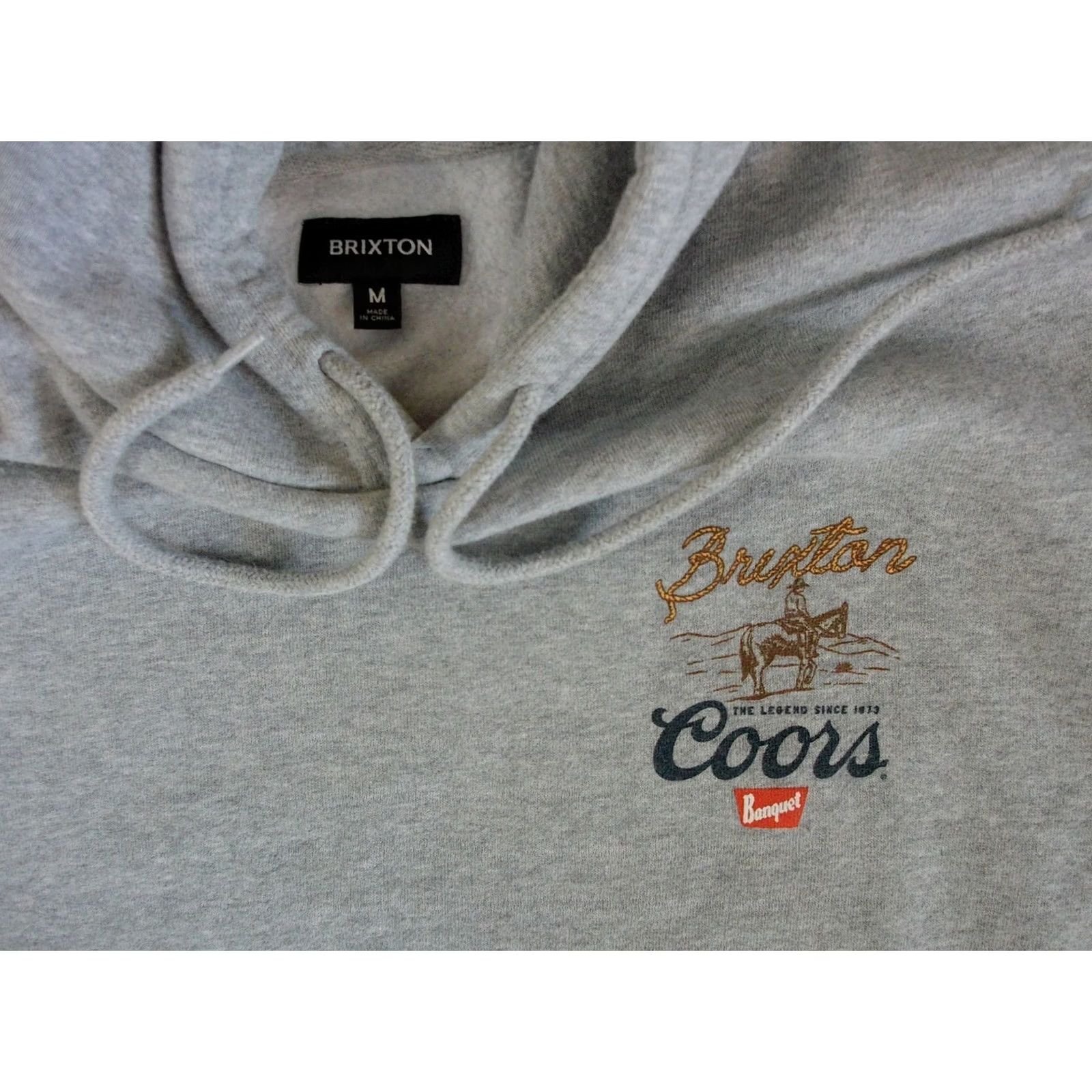 Brixton Brixton Coors Banquet Hoodie Sweatshirt Women's MED Gray Cotton/Polyester Pullover Hooded Western Cowboy Beer Logo L/S Size M / US 6-8 / IT 42-44 - 4 Thumbnail