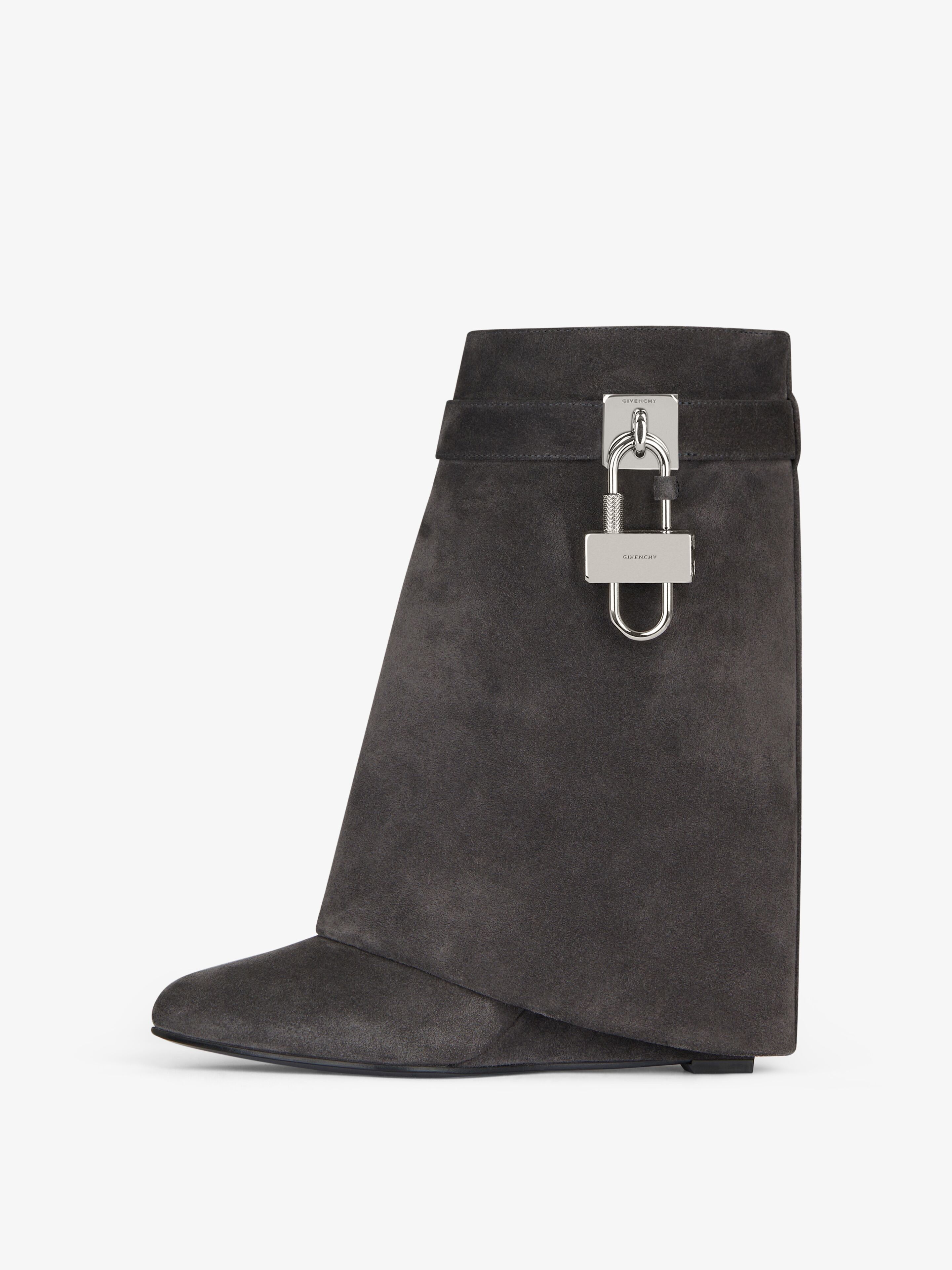 Givenchy o1srvl11e0525 Shark Lock Ankle Boots Biker 90mm Storm Grey Size US 12 / IT 42 - 3 Thumbnail