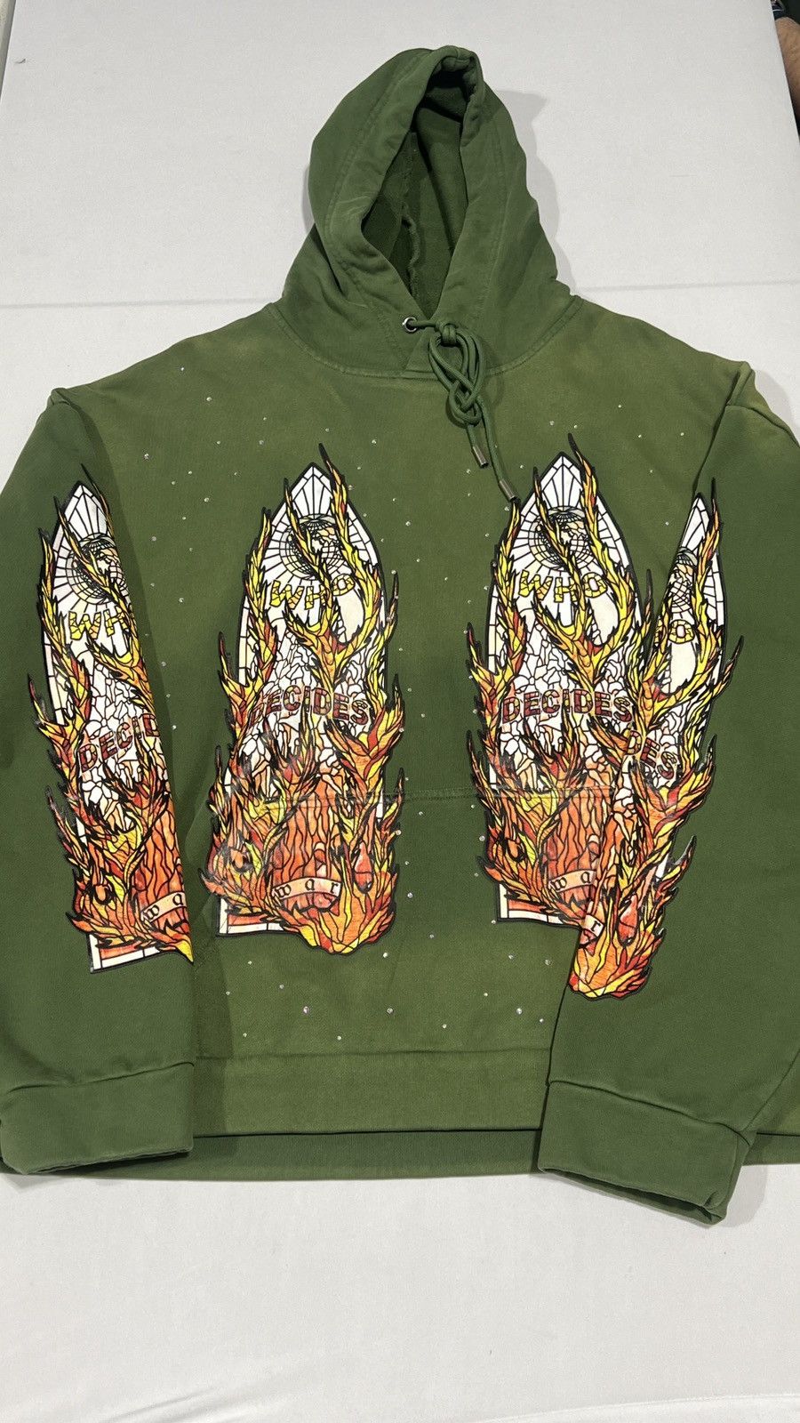 Who Decides War Who Decides War Rhinestone Green Hoodie Size US L / EU 52-54 / 3 - 1 Thumbnail