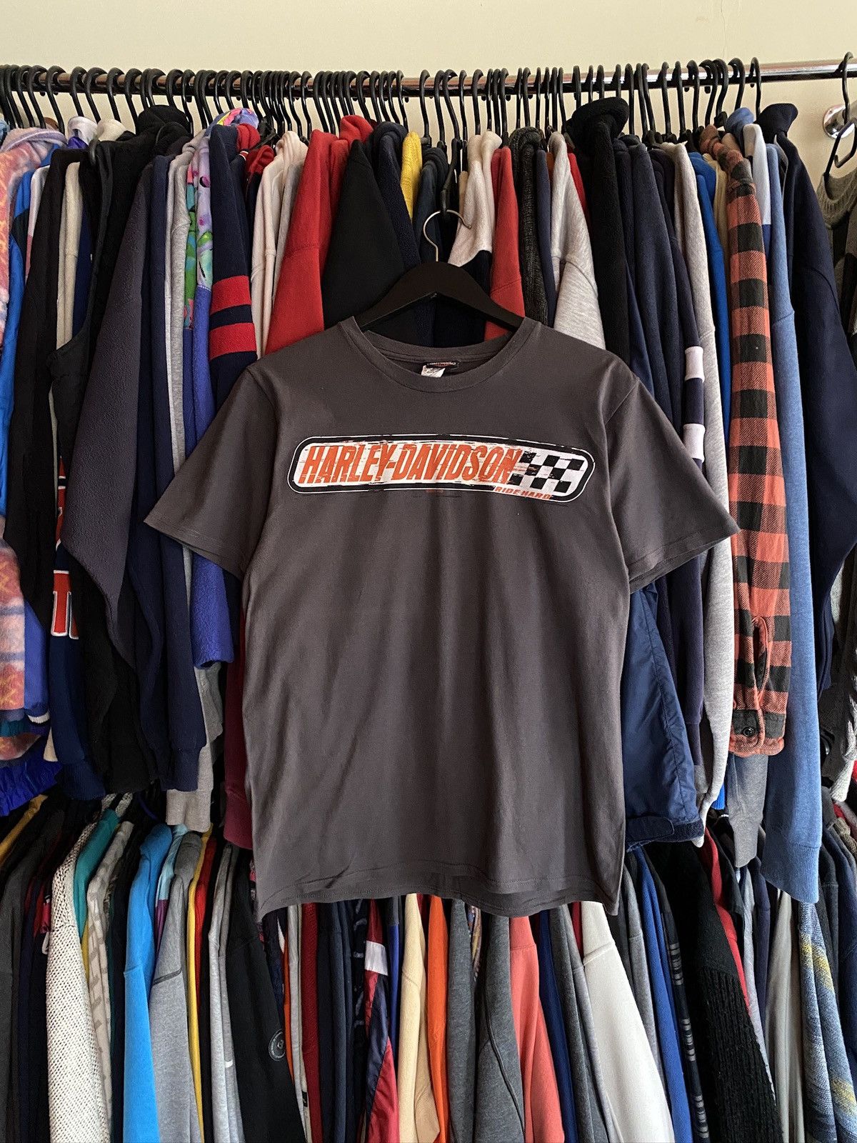 Harley Davidson VINTAGE HARLEY DAVIDSON BIG LOGO MOTO T-SHIRT Y2k Size US M / EU 48-50 / 2 - 1 Thumbnail