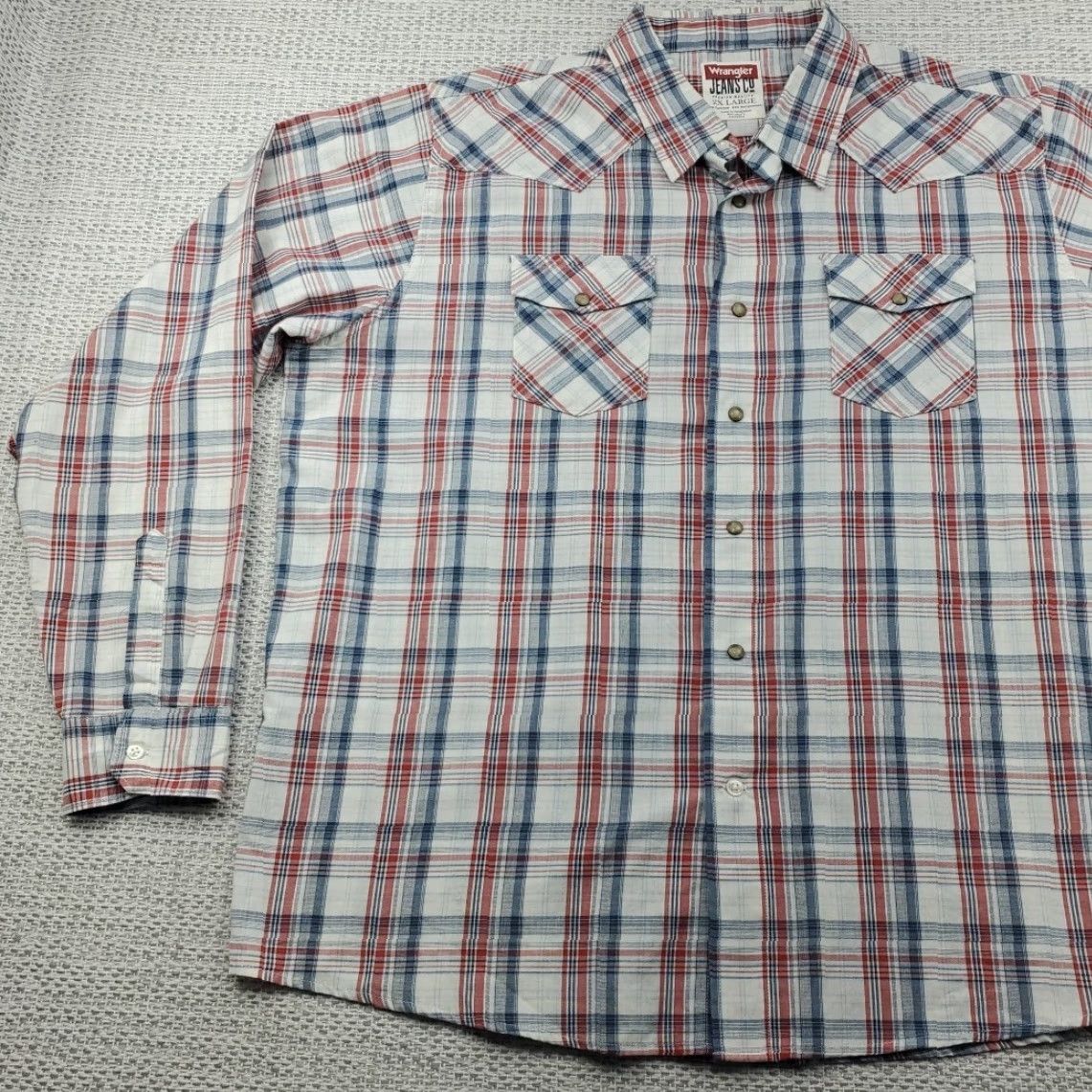 Wrangler VINTAGE Wrangler Jeans Western Shirt Mens 2XL Snap Up Plaid Long Sleeve Western Cowboy Shirt Men 2XL Plaid Size US XXL / EU 58 / 5 - 3 Thumbnail