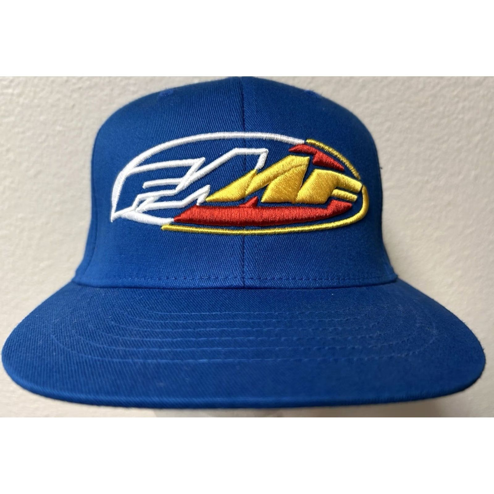 Vintage VINTAGE FMF Origins Fitted Flex Fit Hat S/M Blue Mens Snapback Motocross Dirt Biking Size ONE SIZE - 2 Thumbnail