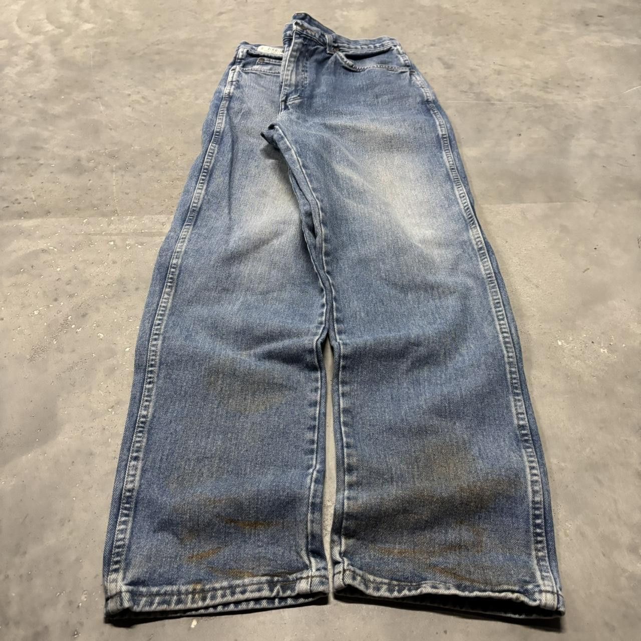 Japanese Brand × Vintage Crazy Vintage Y2K/2000s Grunge Faded Wash Denim Jeans! Size US 32 / EU 48 - 3 Thumbnail