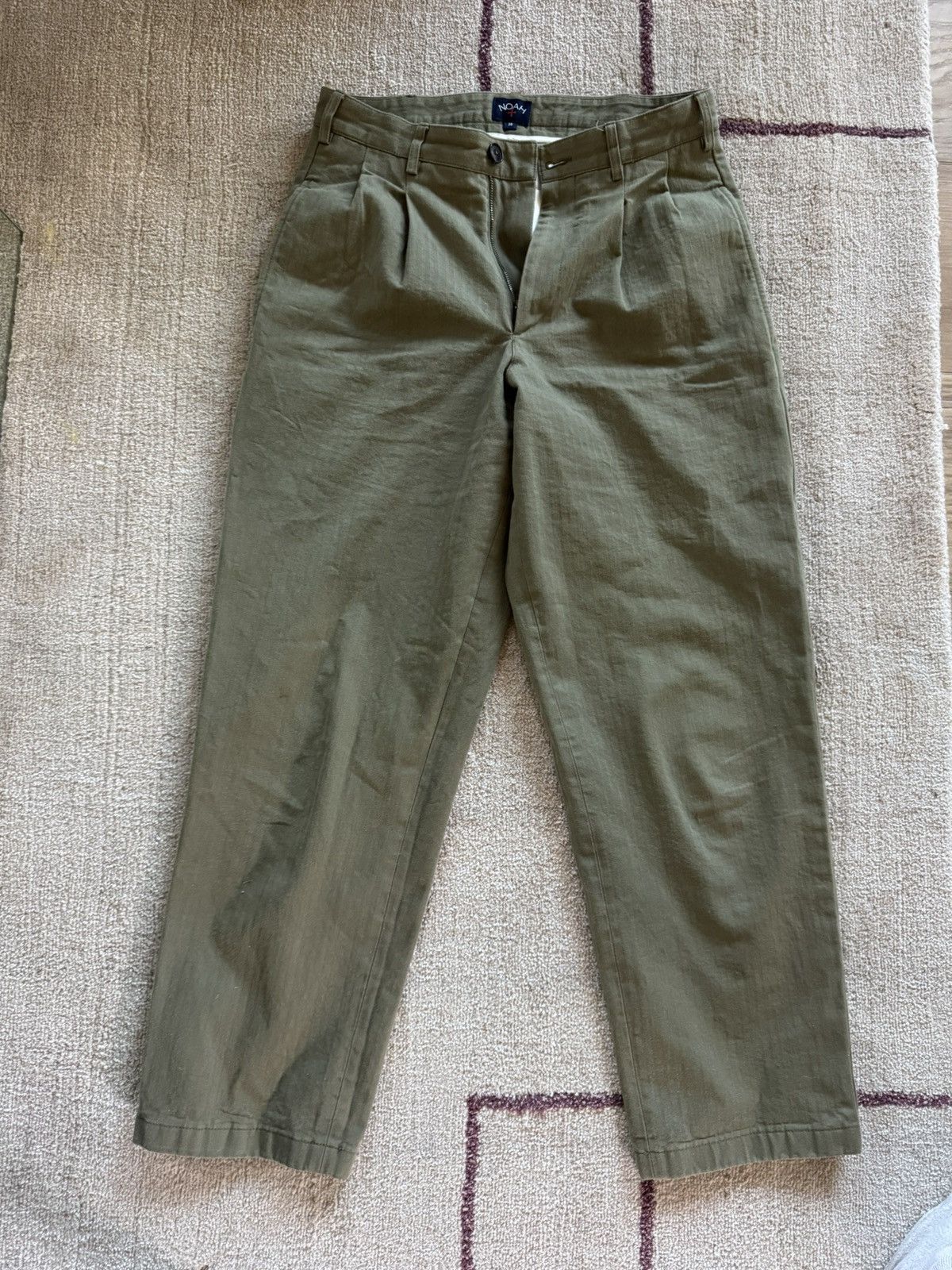 Noah Classic Double-Pleat Herringbone Pant Size US 30 / EU 46 - 1 Thumbnail