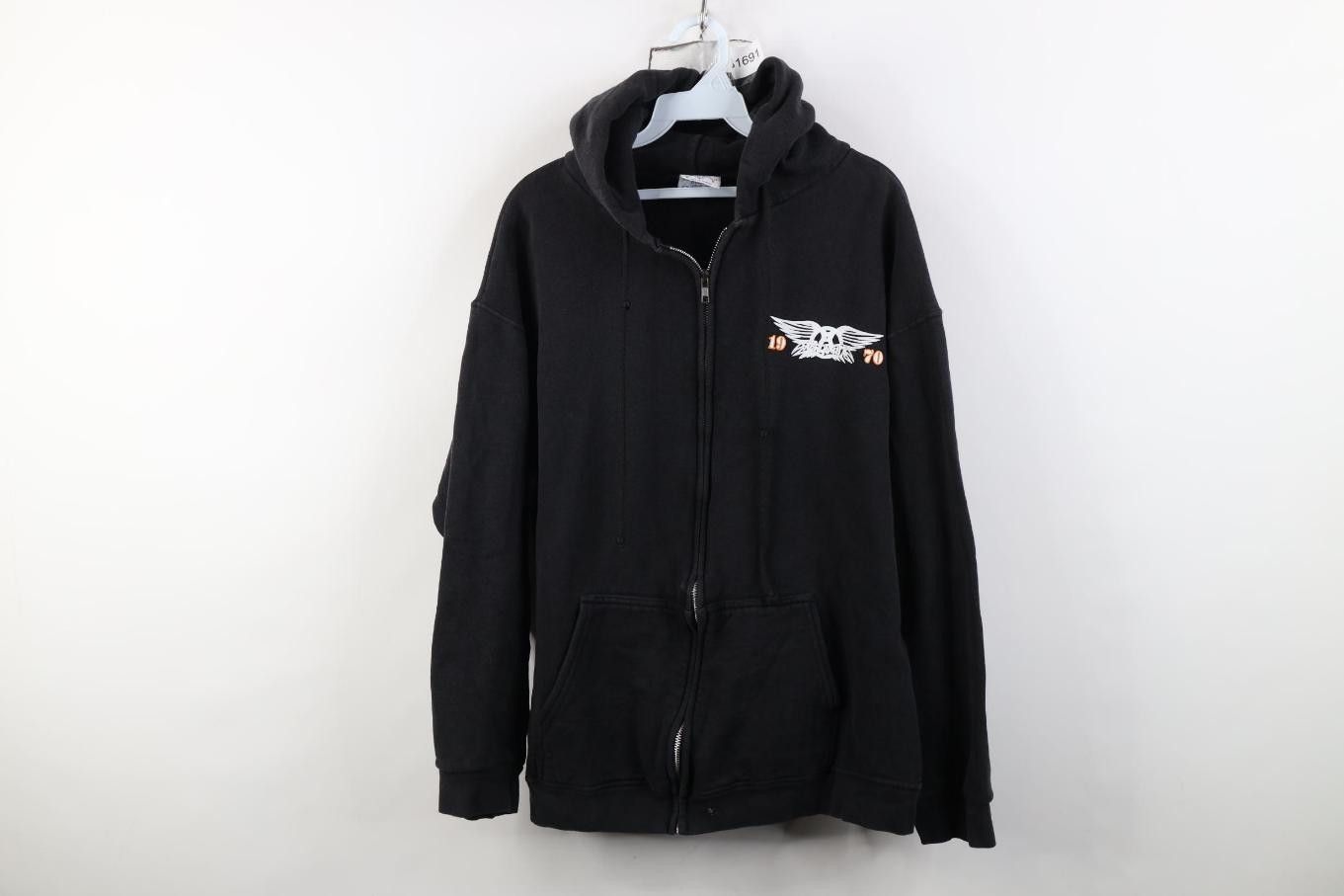 Vintage 90s Vintage Zero Skateboards Sun Faded Zip Hoodie Black