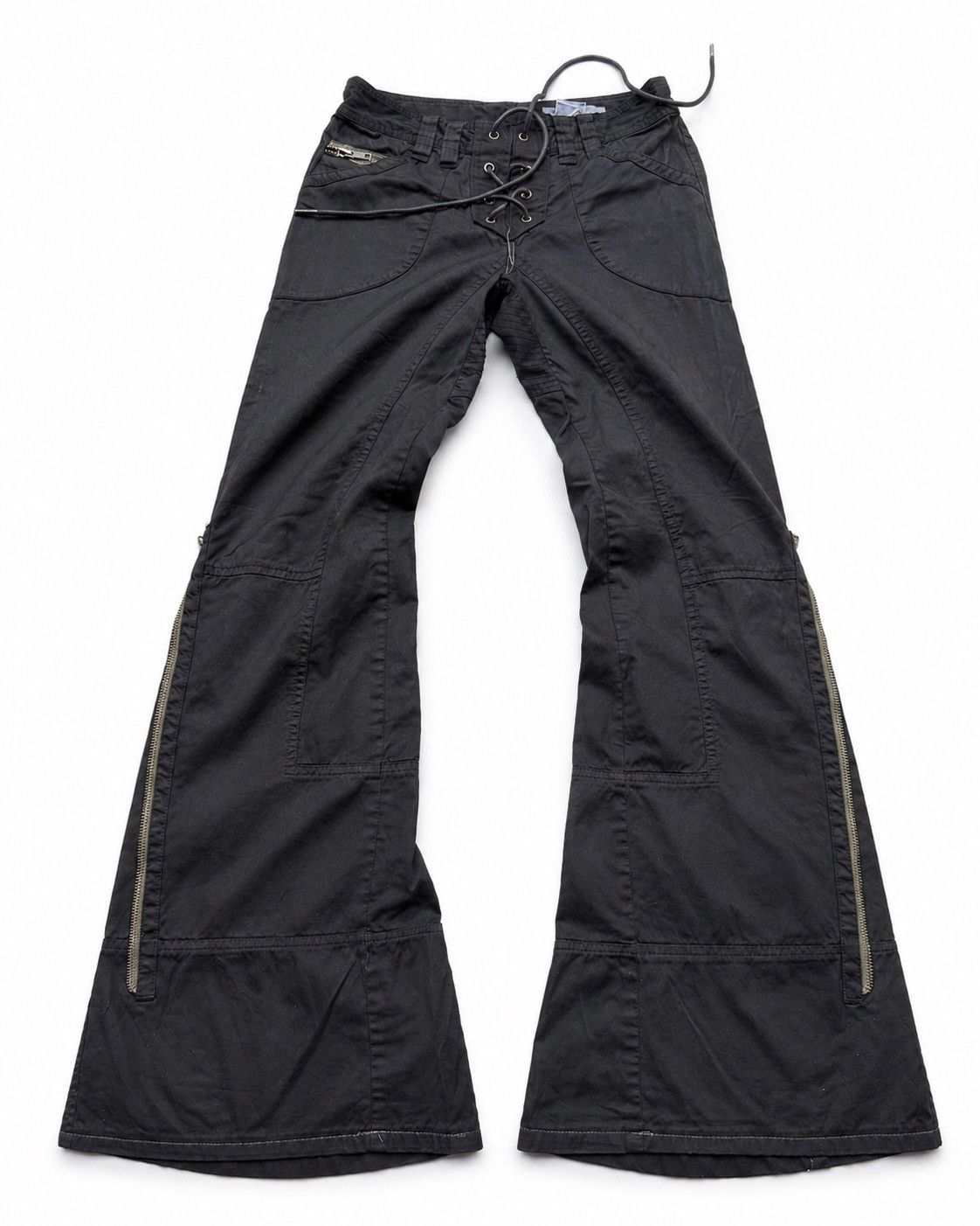 Japanese Brand Enchantement Lace up flare cargo pants Size US 27 - 1 Thumbnail