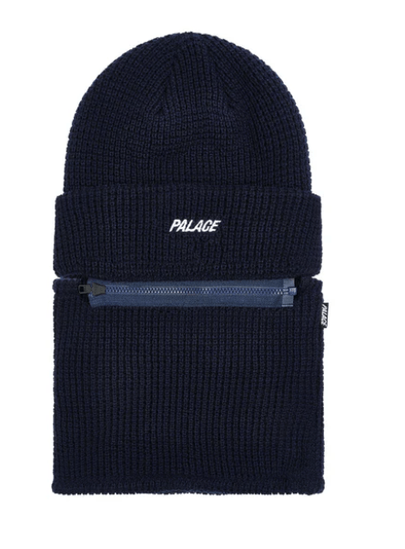 Palace Palace Skateboards Zip Off Facewarmer P Beanie Navy Blue Size ONE SIZE - 3 Thumbnail