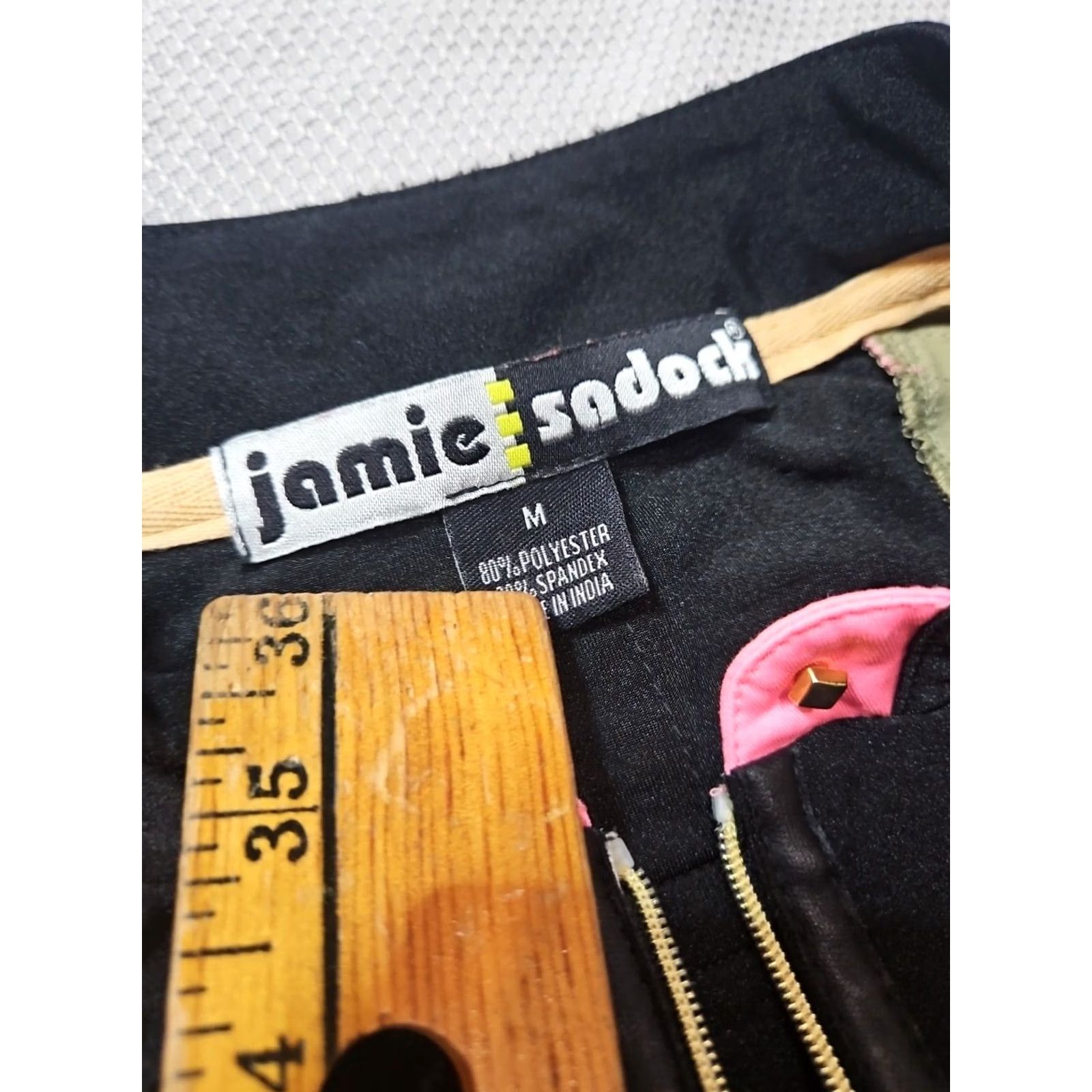 Vintage Jamie Sadock Shirt Womens Medium Black Zip Sleeveless Golf Preppy Stretch Top Size M / US 6-8 / IT 42-44 - 4 Thumbnail