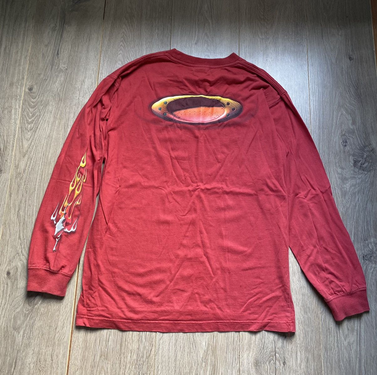 Oakley Vintage 90s Oakley Software Mad Science Over The Top Tee Size US L / EU 52-54 / 3 - 1 Thumbnail