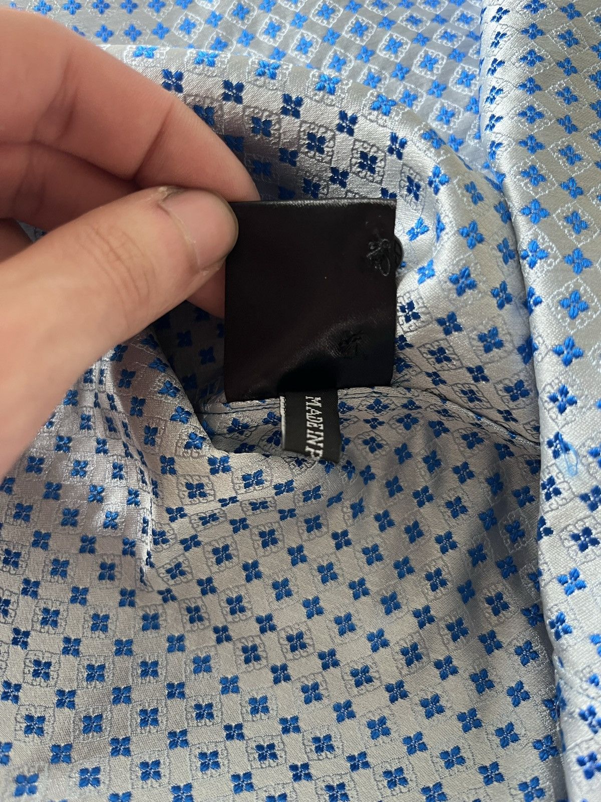 Haider Ackermann Haider Ackermann 2017 Silk Blue Jacquard Long Shirt SS17 Size US M / EU 48-50 / 2 - 8 Thumbnail
