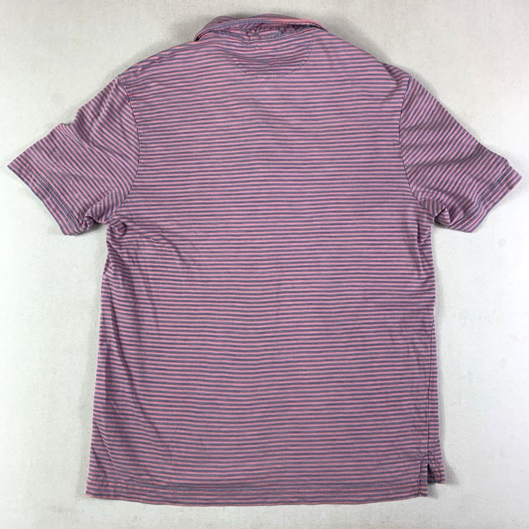 Faherty Faherty Polo Shirt Mens Medium Blue Pink Stripe Organic Cotton Pocket Casual Polo Shirt M Mens Pink Stripe Polo Shirt Size US M / EU 48-50 / 2 - 5 Thumbnail