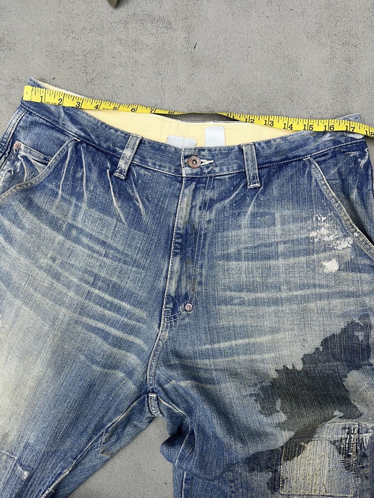 MasterPiece × Vintage ARCHIVE💥MASTERPIECE RECONSTRUCTED DOUBLE KNEE DENIM Size US 35 - 11 Thumbnail