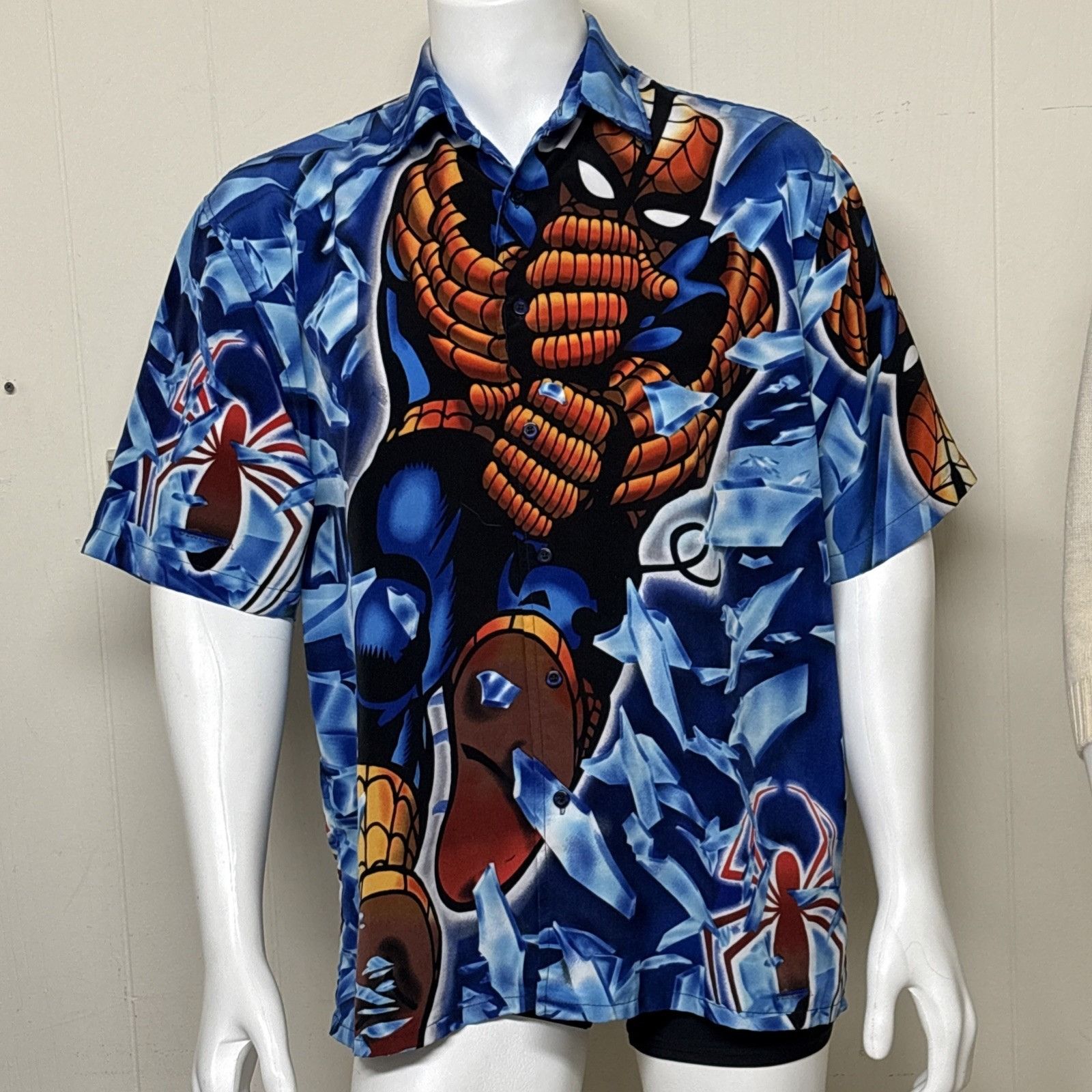 Marvel Comics Vintage Marvel Spiderman Shirt Mens L All Over Graphic Print Size US L / EU 52-54 / 3 - 6 Thumbnail