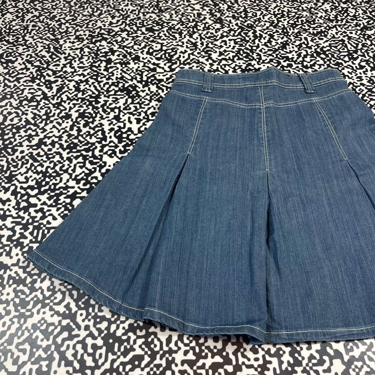 Japanese Brand Vintage Y2K Japanese Denim Flared Midi Skirt Retro Style Size 28" / US 6 / IT 42 - 11 Thumbnail