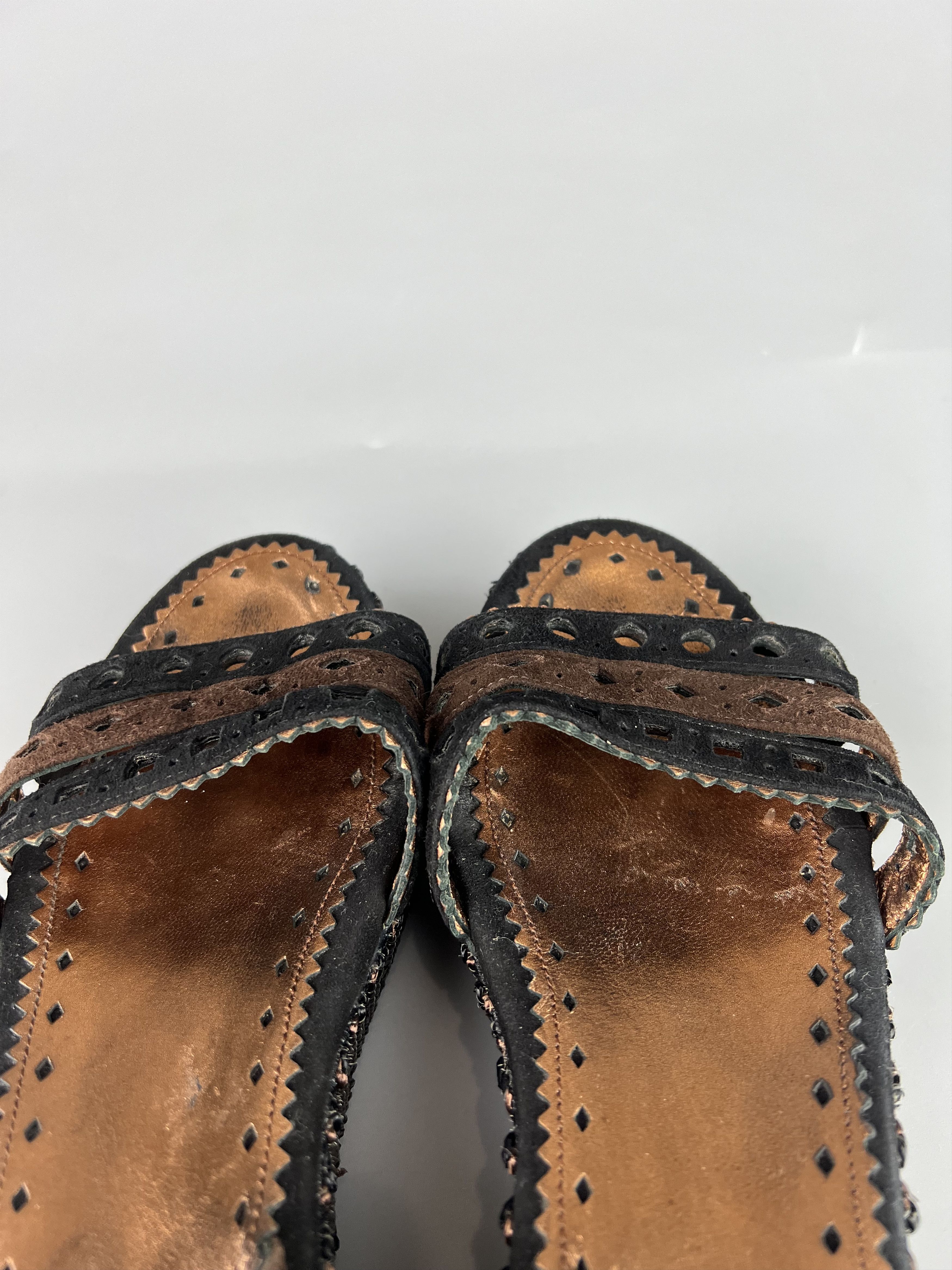 Prada Prada Women's Wedge Sandals Open Toe Ankle Straps Size 38 Size US 7 / IT 37 - 6 Thumbnail