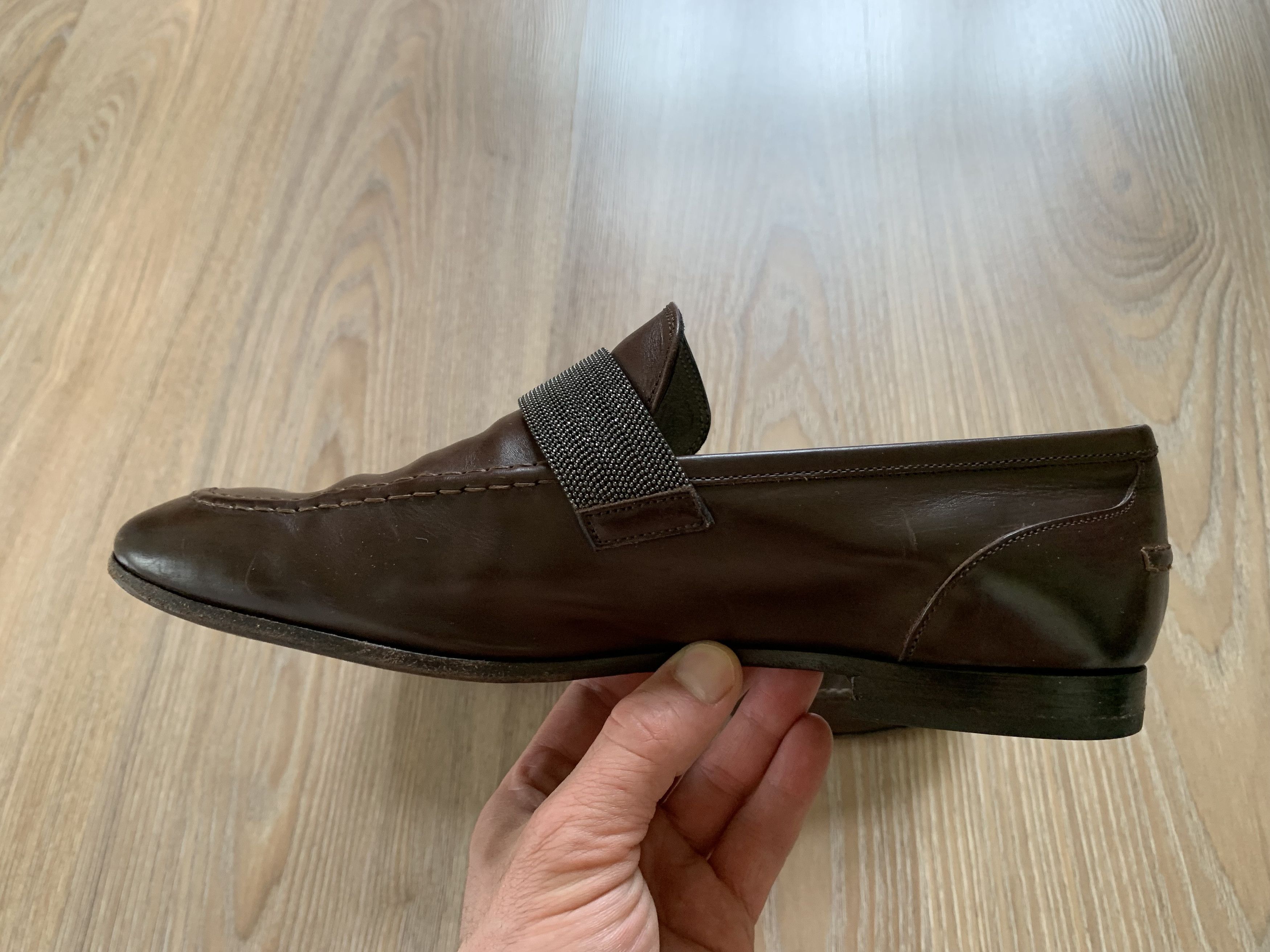 Brunello Cucinelli Brunello Cucinelli Leather Womens Monili Trim Loafers Size US 8 / IT 38 - 5 Thumbnail