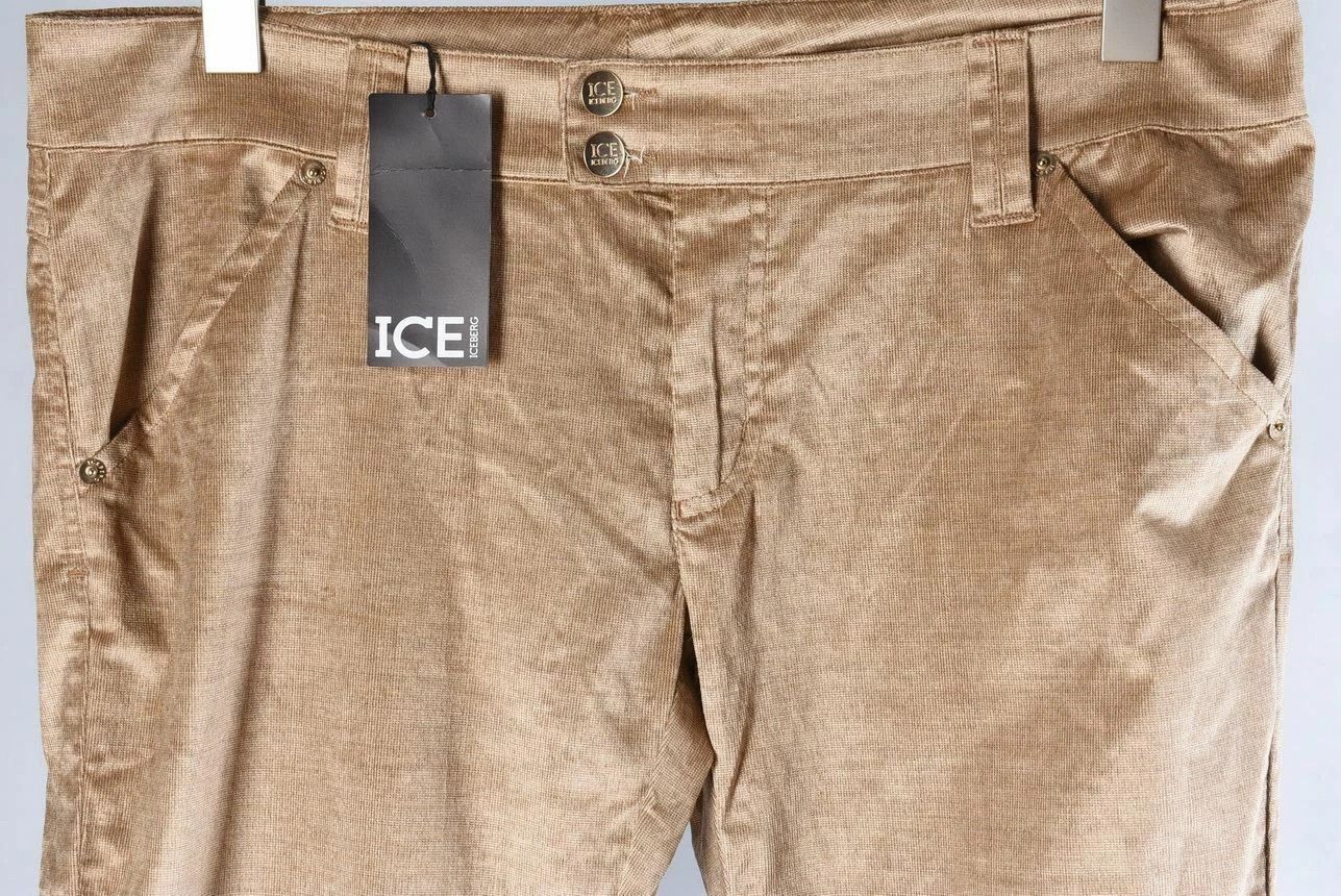 Iceberg Women's Iceberg Gold Corduroy Velvet Trousers Size L Size 36" / US 14 / IT 50 - 2 Thumbnail