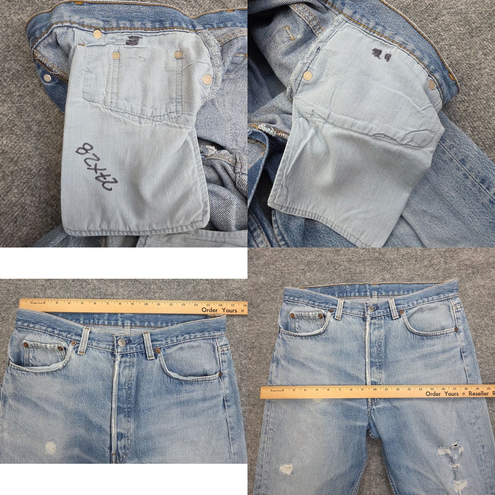 Levi's VINTAGE Levi's 501XX Jeans Mens FITS 31 x 27 Blue Light Wash Distressed 80s Size US 31 - 9 Thumbnail