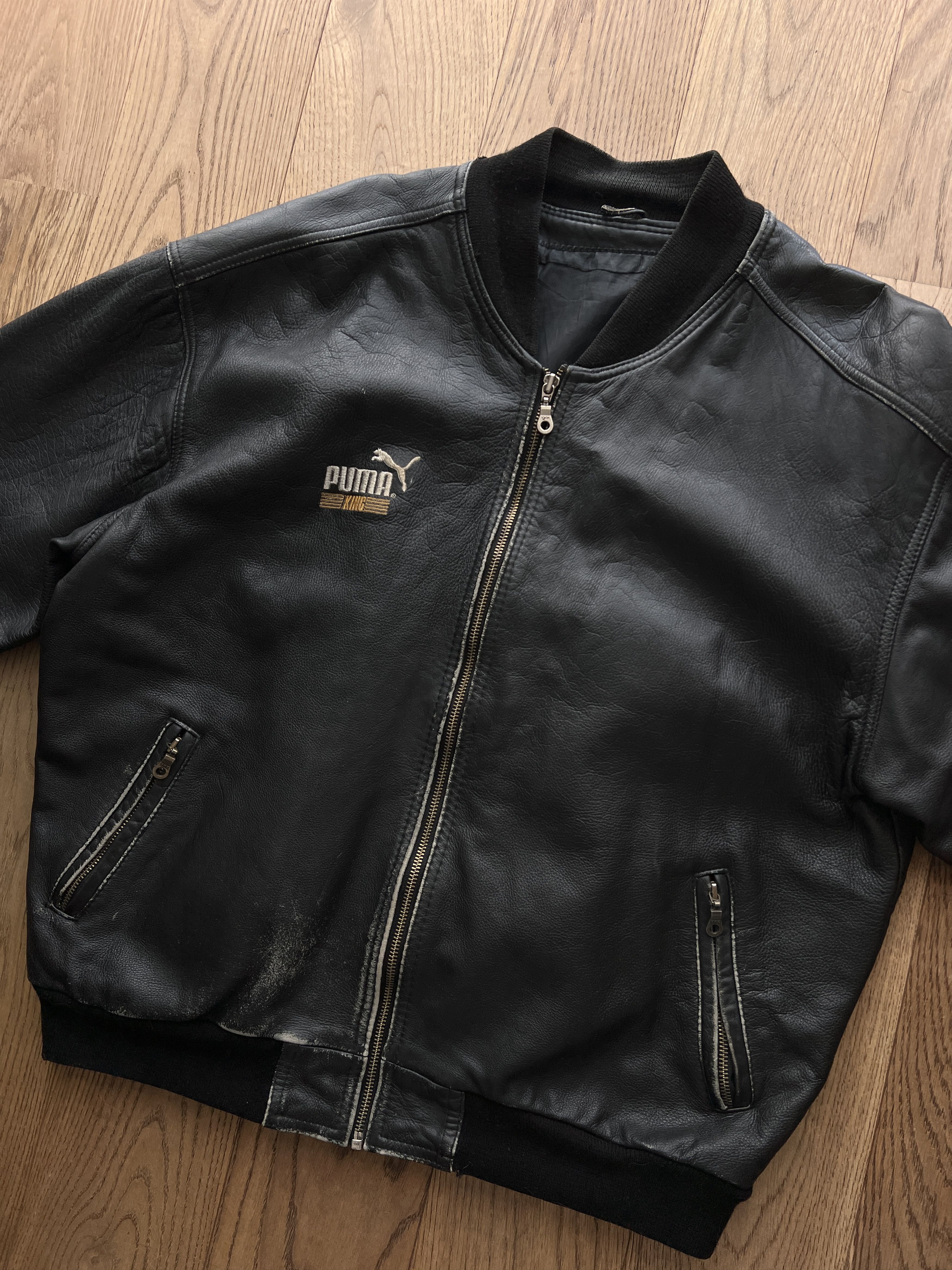 Puma PUMA KING rare vintage 1985 boxy bomber leather jacket baggy Size US L / EU 52-54 / 3 - 21 Thumbnail