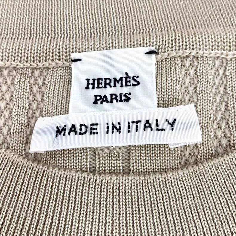 Hermes Brown Short Sleeve Knitted Top by Hermes-2506 Size S / US 4 / IT 40 - 5 Thumbnail